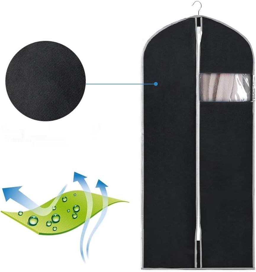 Kieszeniowy pokrowiec, czarny, 6 sztuk, przeciwmolowy pokrowiec ochron