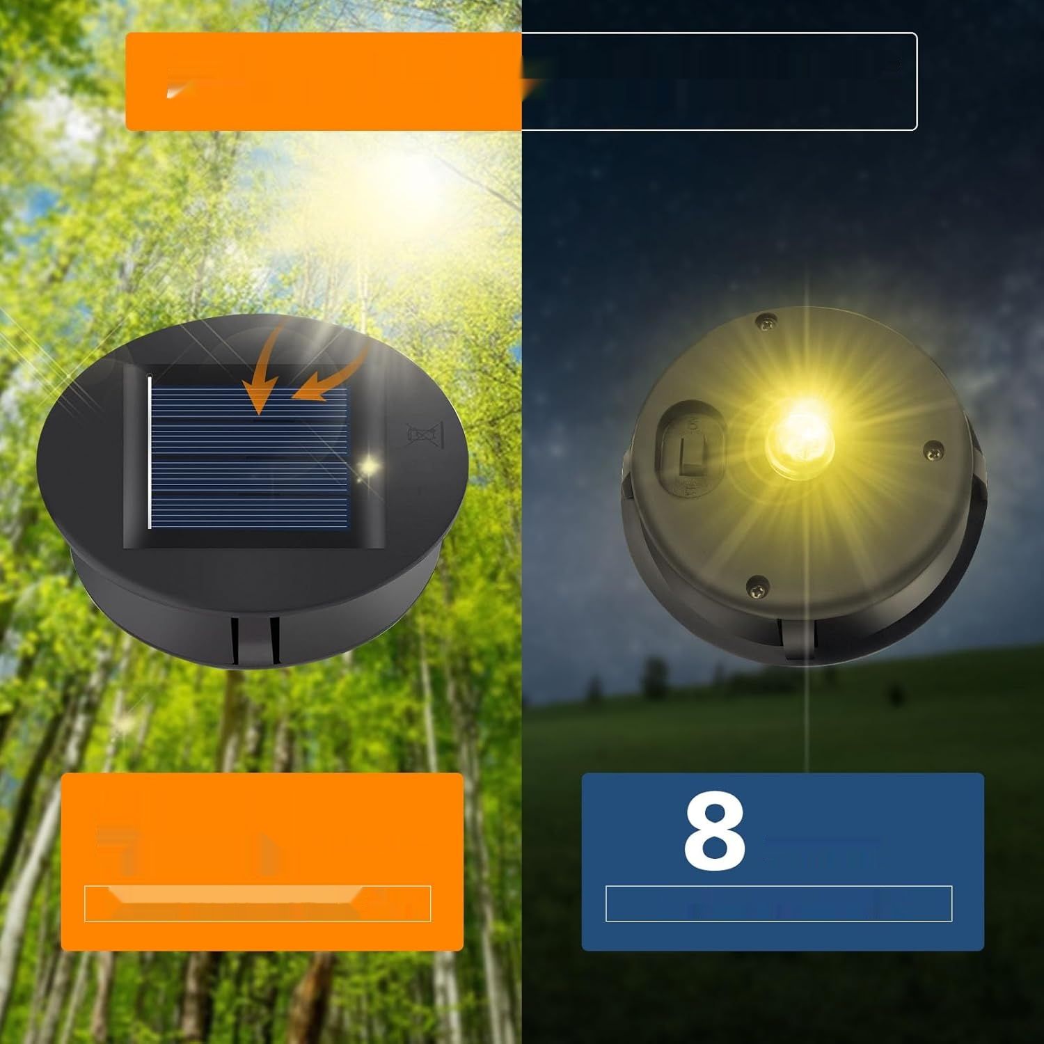 Zapasowe lampy solarne LED, zestaw 6 zapasowych lamp solarnych z żarów