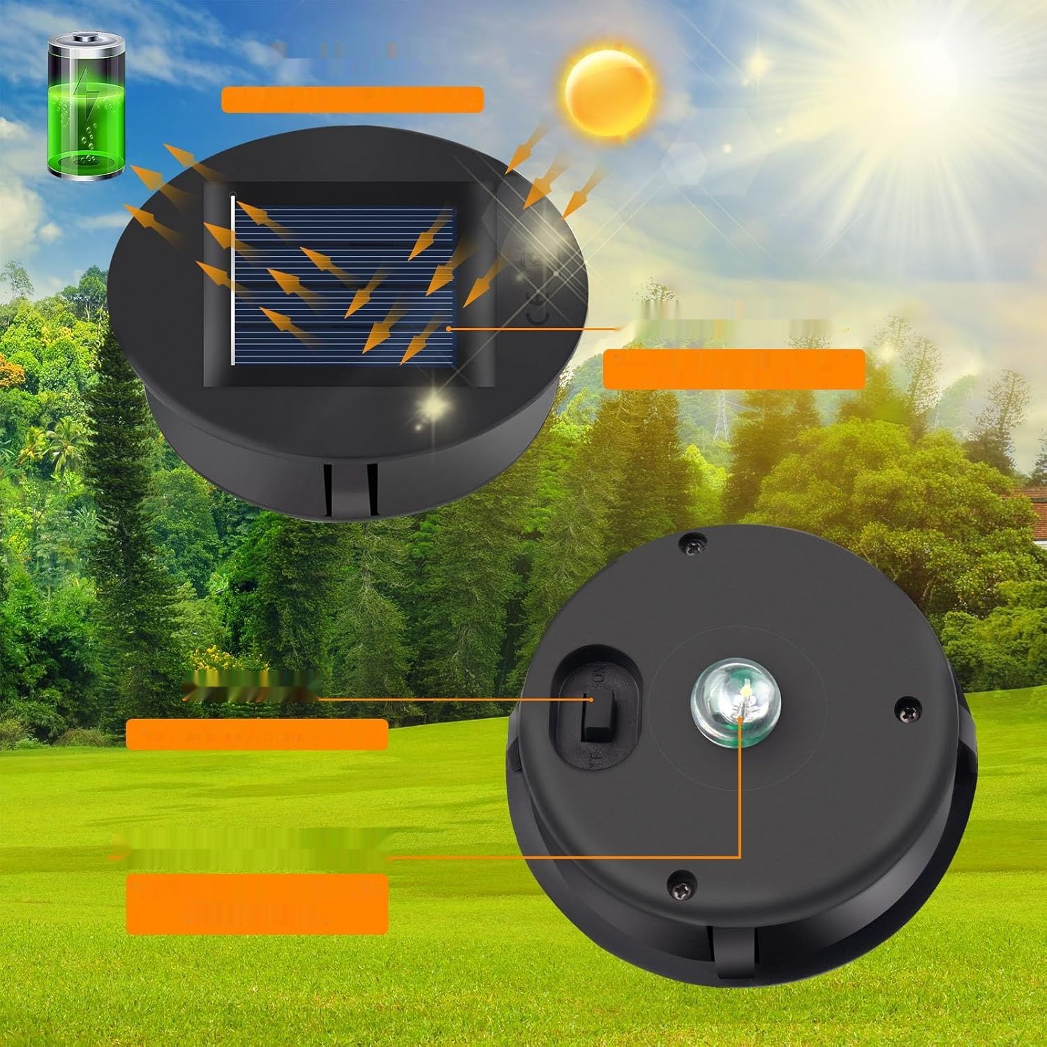 Zapasowe lampy solarne LED, zestaw 6 zapasowych lamp solarnych z żarów