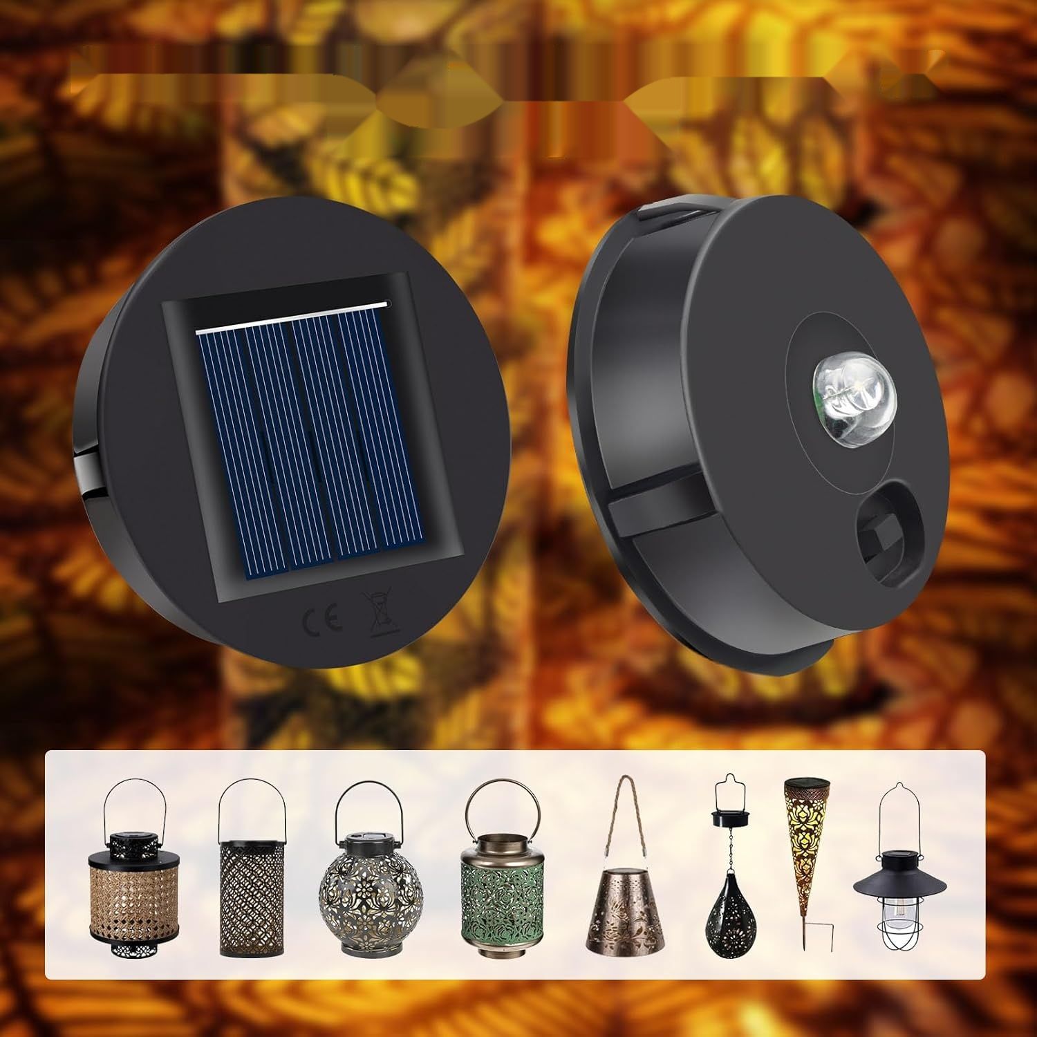 Zapasowe lampy solarne LED, zestaw 6 zapasowych lamp solarnych z żarów