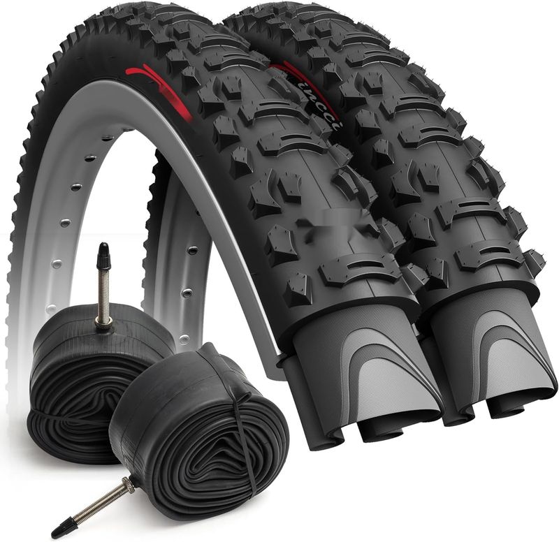 Fincci Opona MTB 26 cali – Zestaw składanych opon rowerowych 26 x 1.95