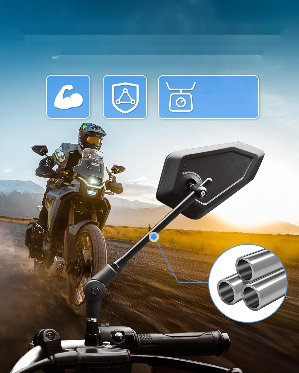 изменить на круглые.      Lusterko wsteczne do motocykla SUPAREE, lusterka motocyklowe na kierwn