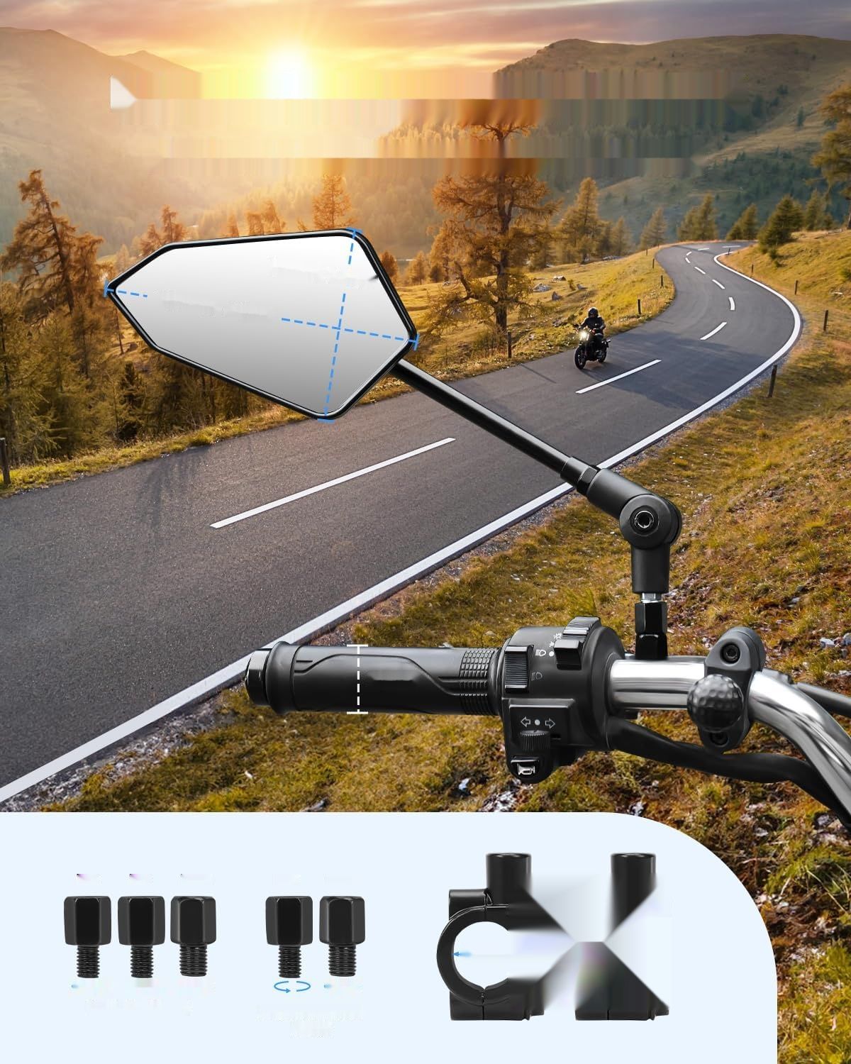 изменить на круглые.      Lusterko wsteczne do motocykla SUPAREE, lusterka motocyklowe na kierwn