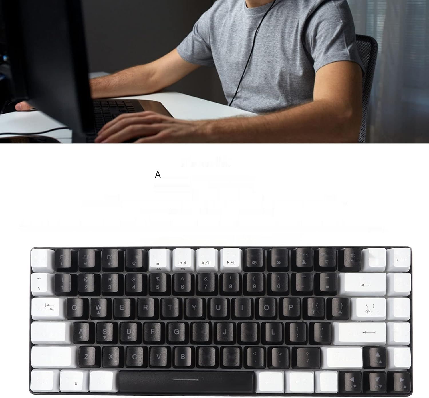 Przewodowa mechaniczna klawiatura 84‑klawiszowa, podświetlana klawiatu