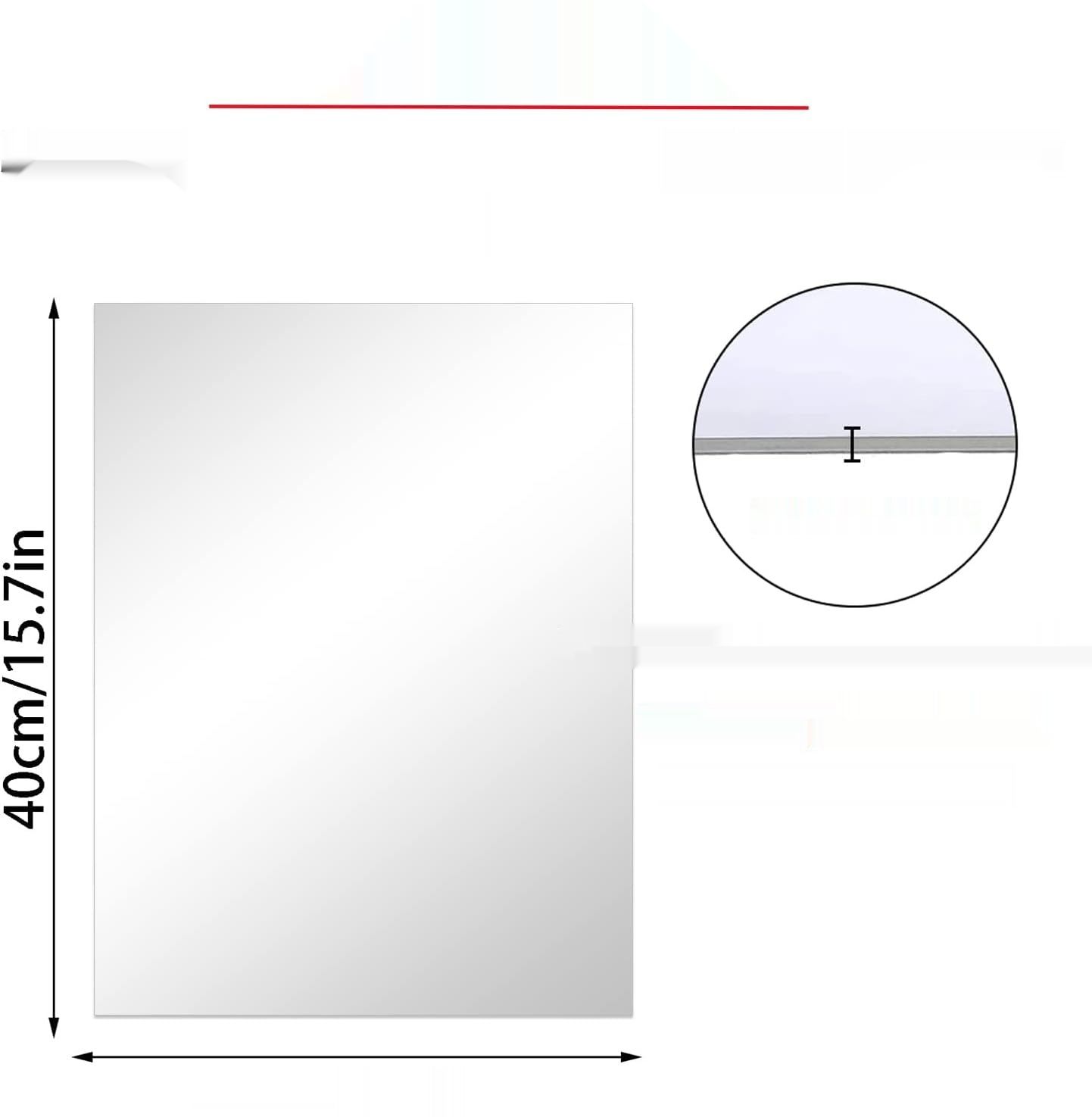 Lustro samoprzylepne HD, nie szklane, płytki lustrzane 40 x 30 cm, du