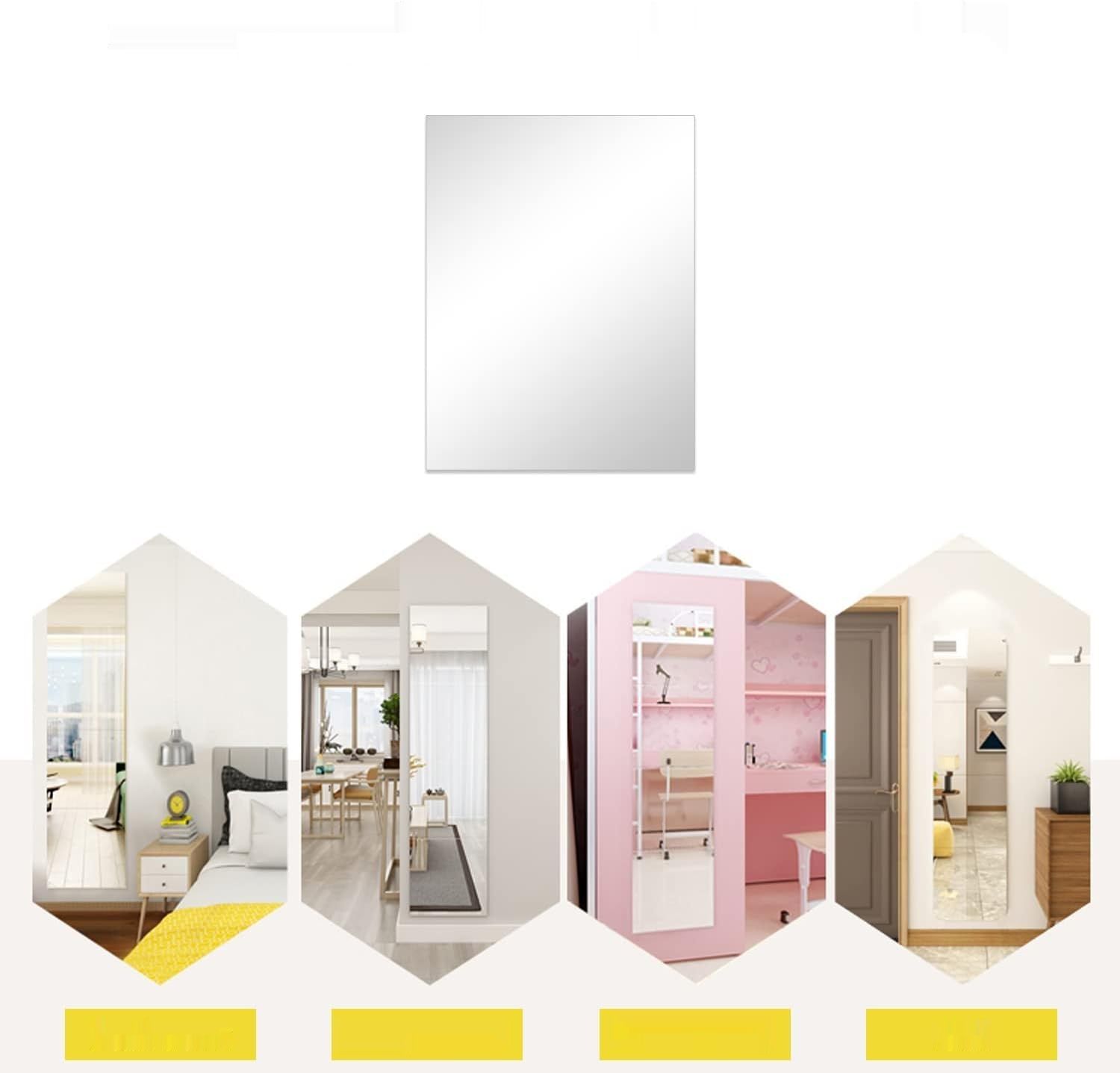 Lustro samoprzylepne HD, nie szklane, płytki lustrzane 40 x 30 cm, du