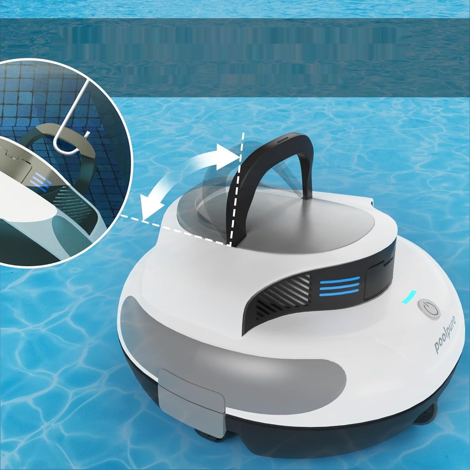 POOLPURE Basenowy robot czyszczący Piscina, 5000 mAh, podwójne silniki