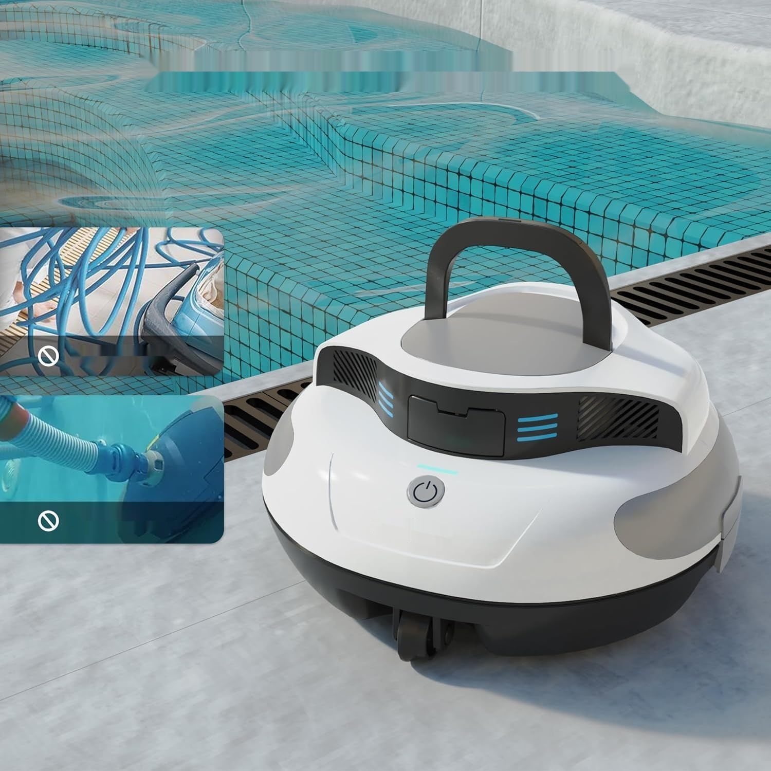 POOLPURE Basenowy robot czyszczący Piscina, 5000 mAh, podwójne silniki