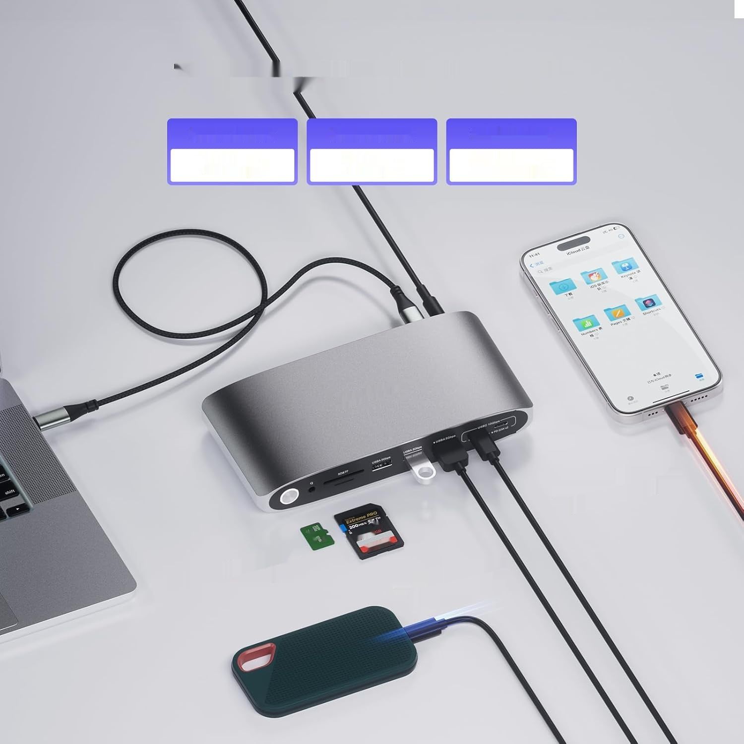 zamienić kartu!!!!!     Stacja dokująca USB‑C z zasilaczem 140 W, stacja dokująca DisplayLink