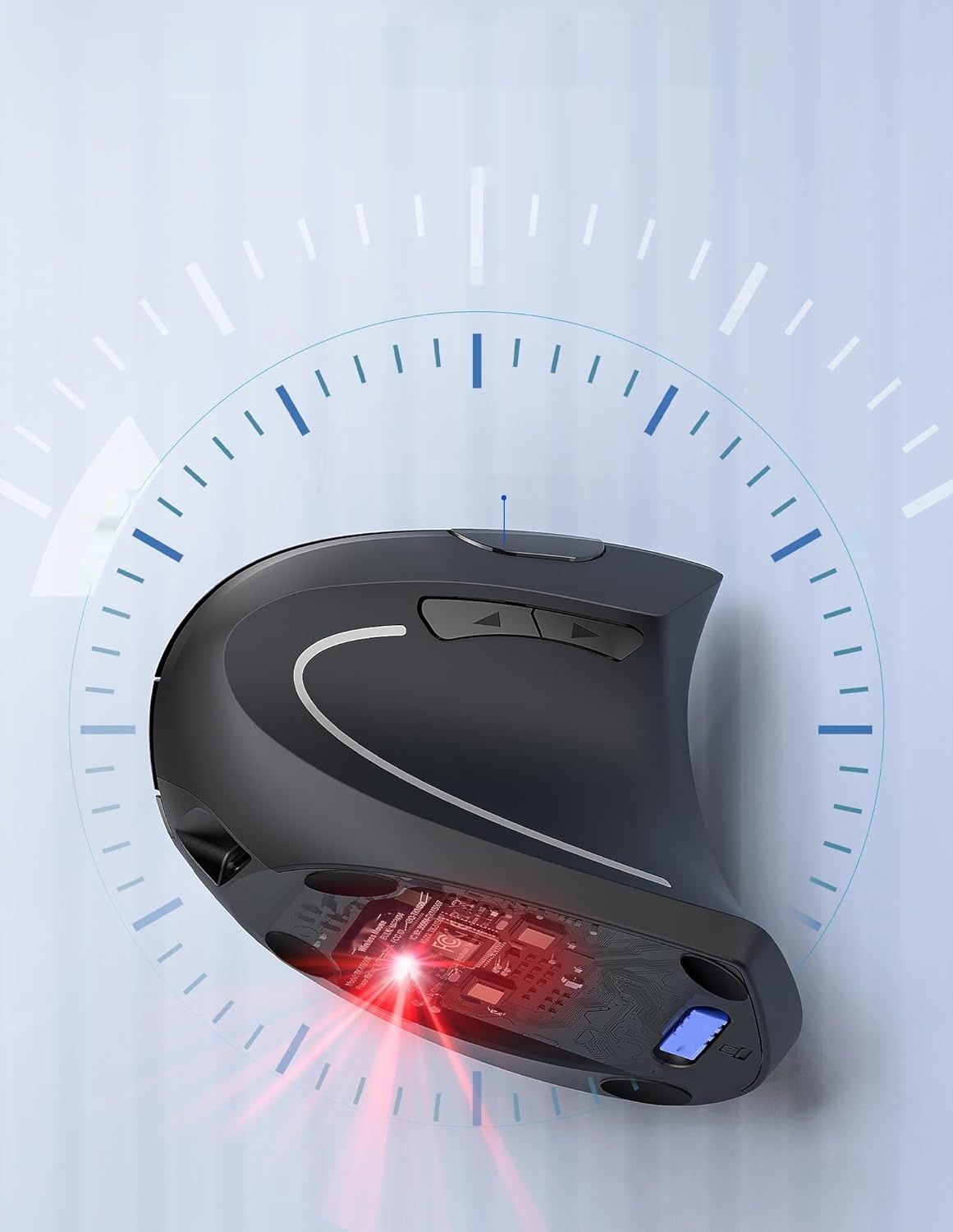 TECKNET TK-MS007 – pionowy, ergonomiczny mysz bezprzewodowa 4800 DPI, czarna