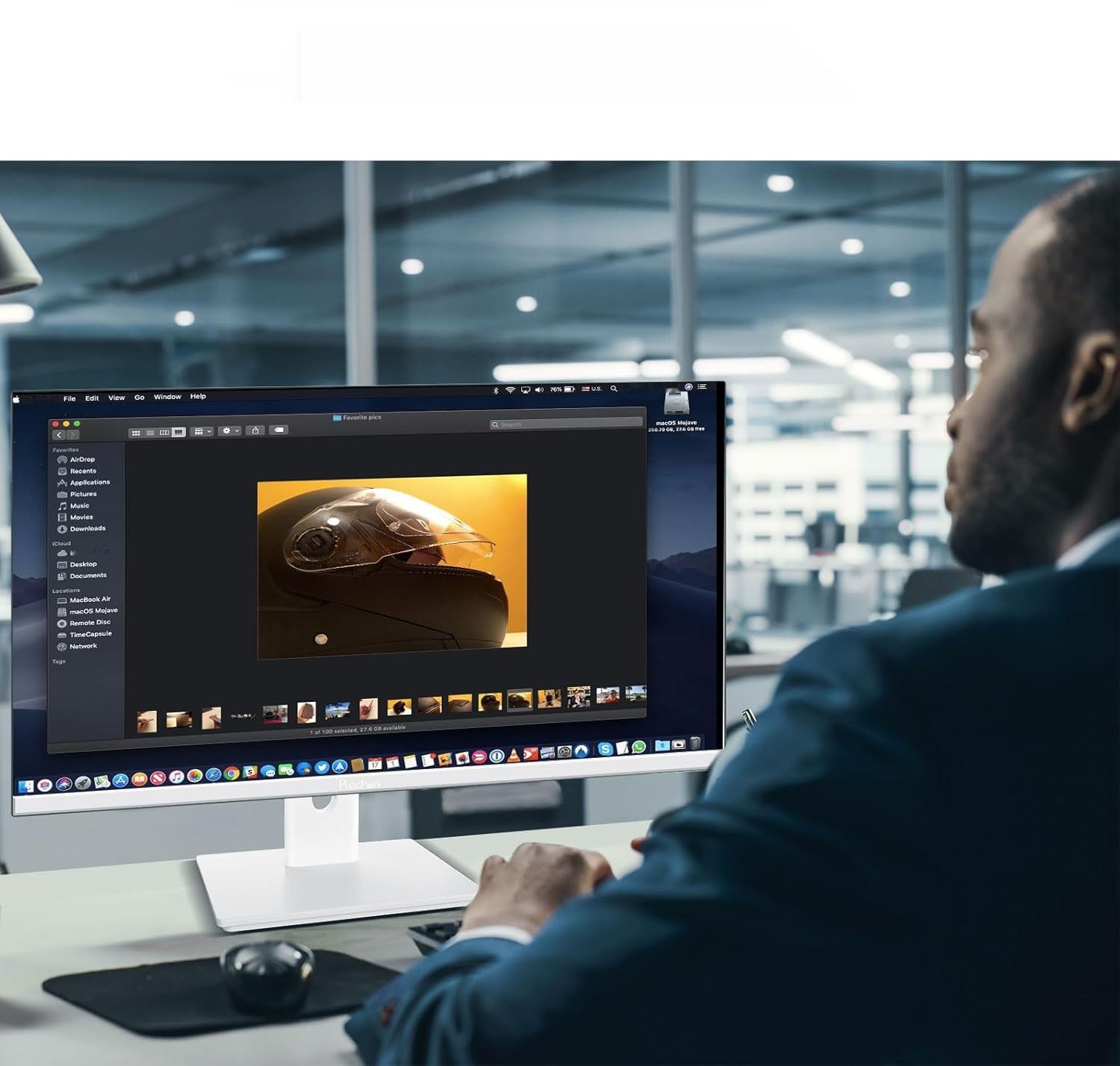 Prechen 24" monitor komputerowy FHD 1920 x 1080, 75 Hz, VA, biały