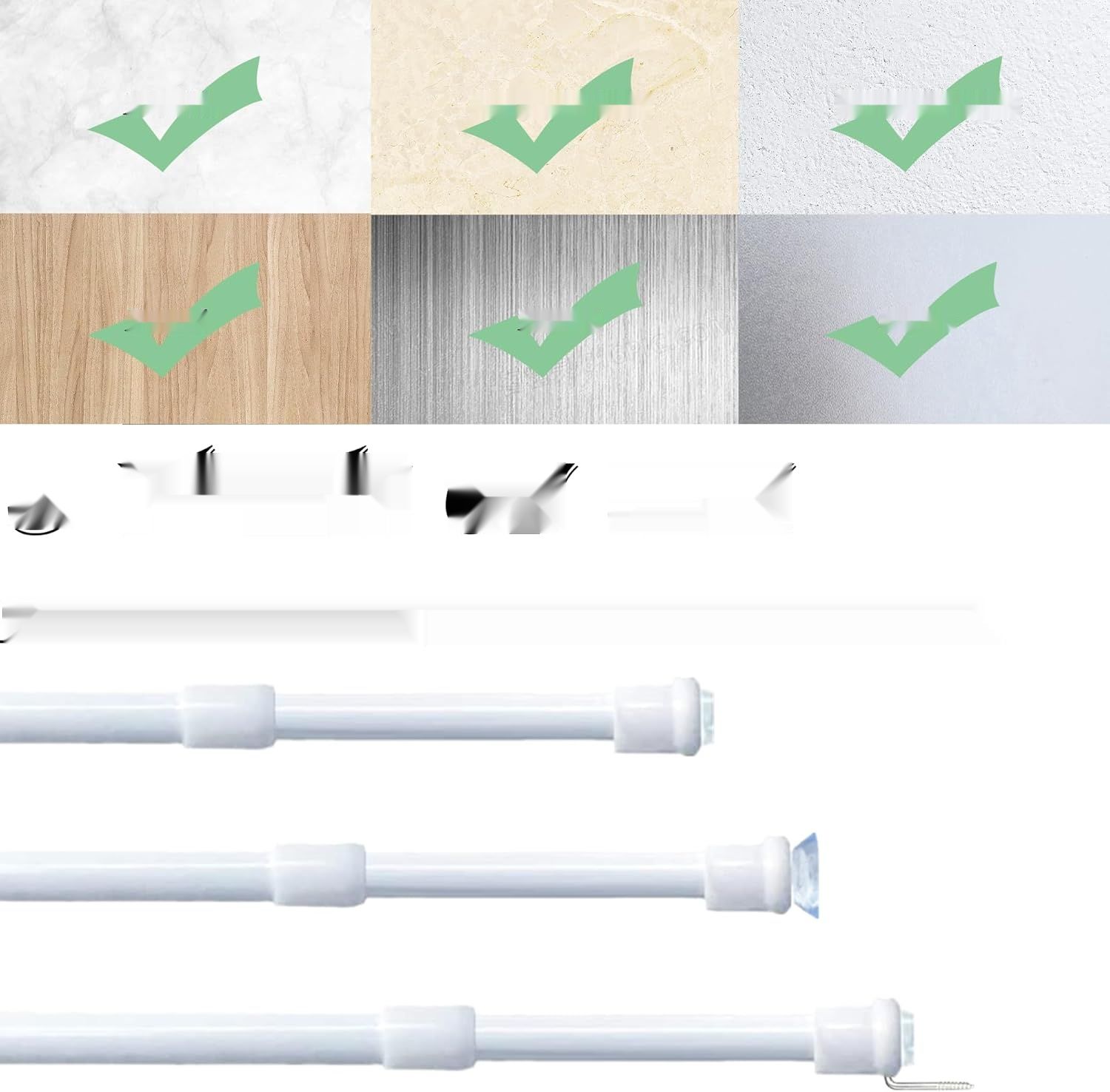 2 sztuki karniszy zaciskowych, karnisz do zasłon bez wiercenia, telesk