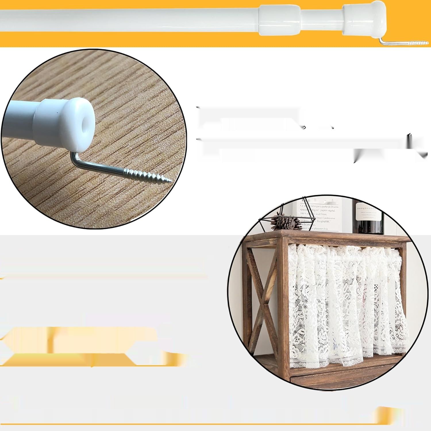 2 sztuki karniszy zaciskowych, karnisz do zasłon bez wiercenia, telesk