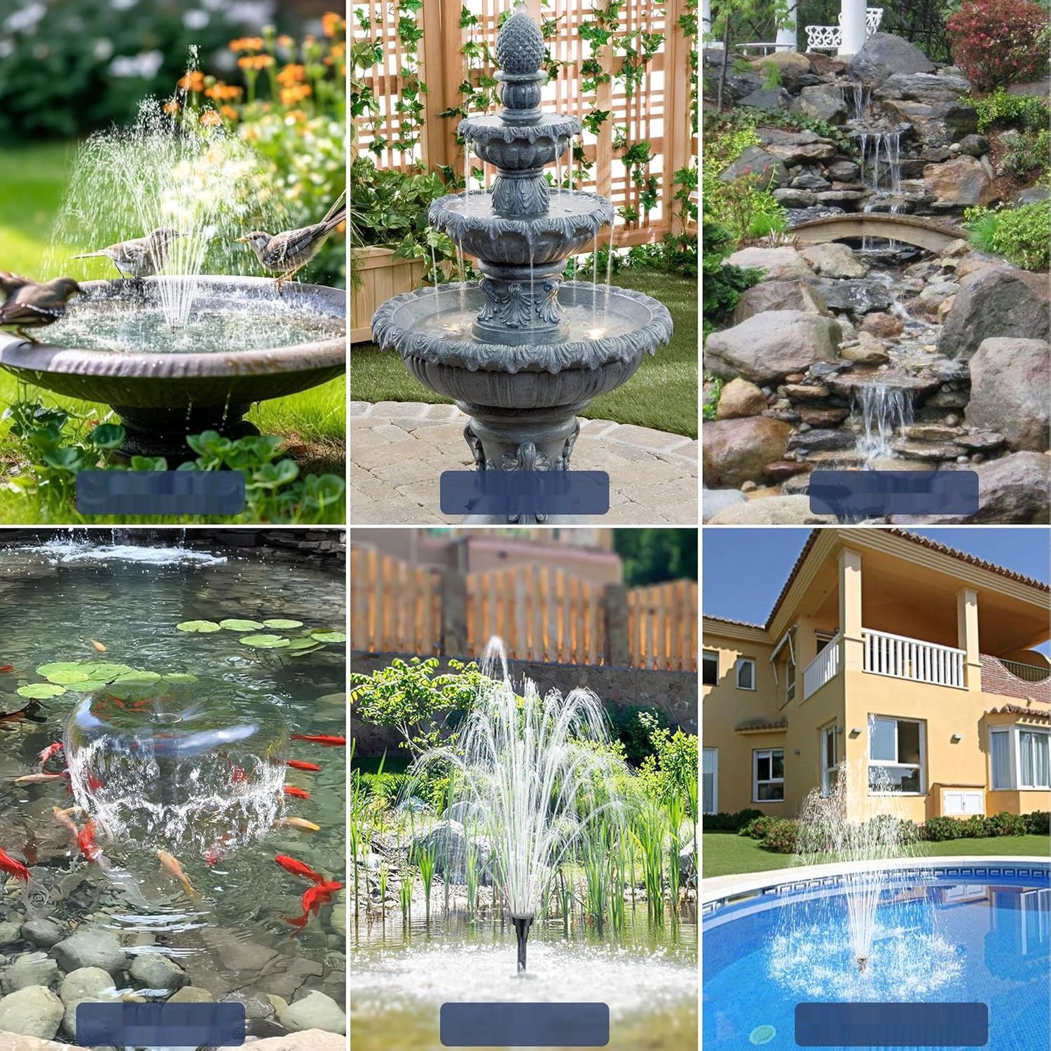 Biling, słoneczna pompa do oczka wodnego z filtrem, 12 W, 605 l/h, fon