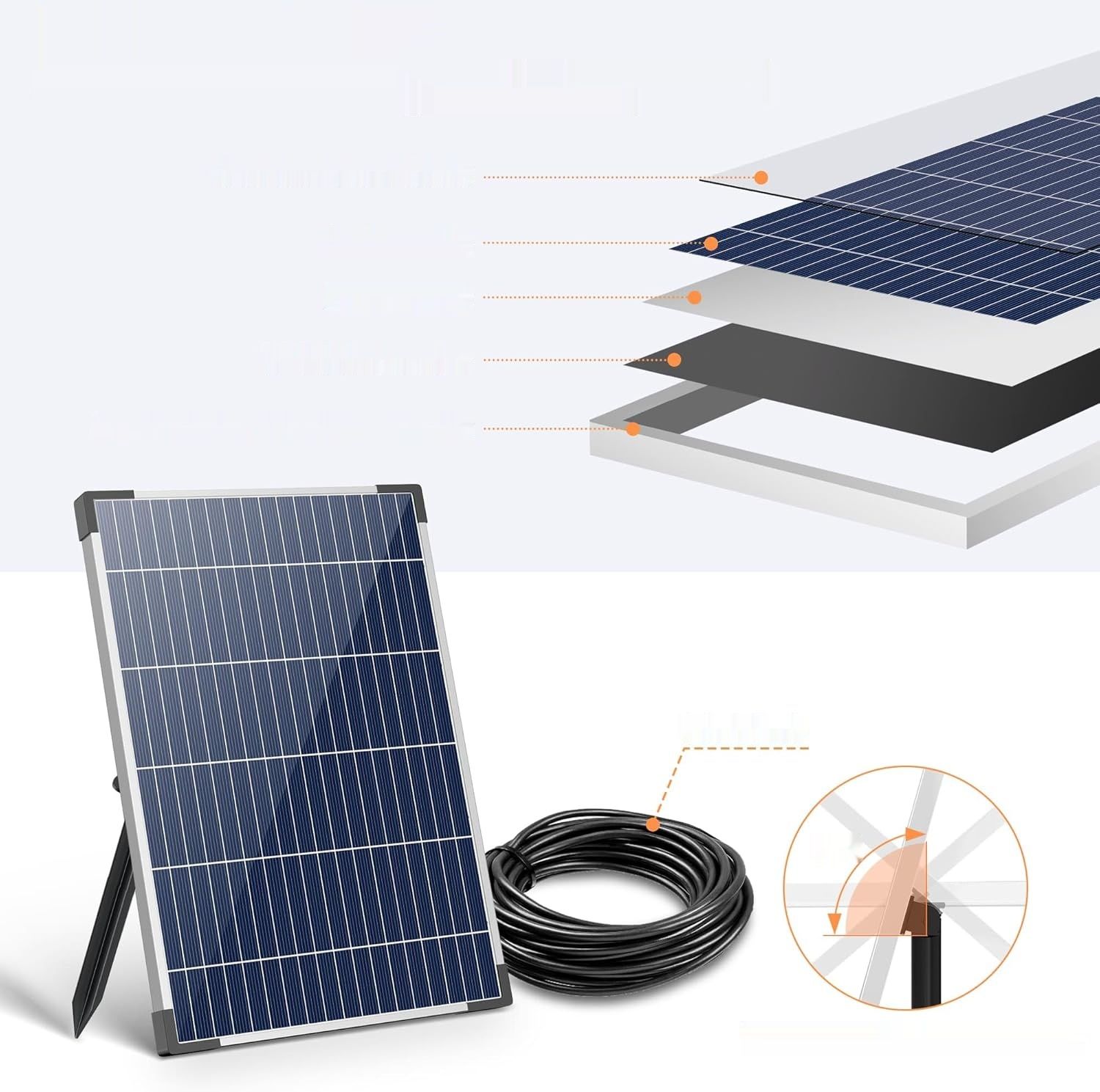 Biling, słoneczna pompa do oczka wodnego z filtrem, 12 W, 605 l/h, fon