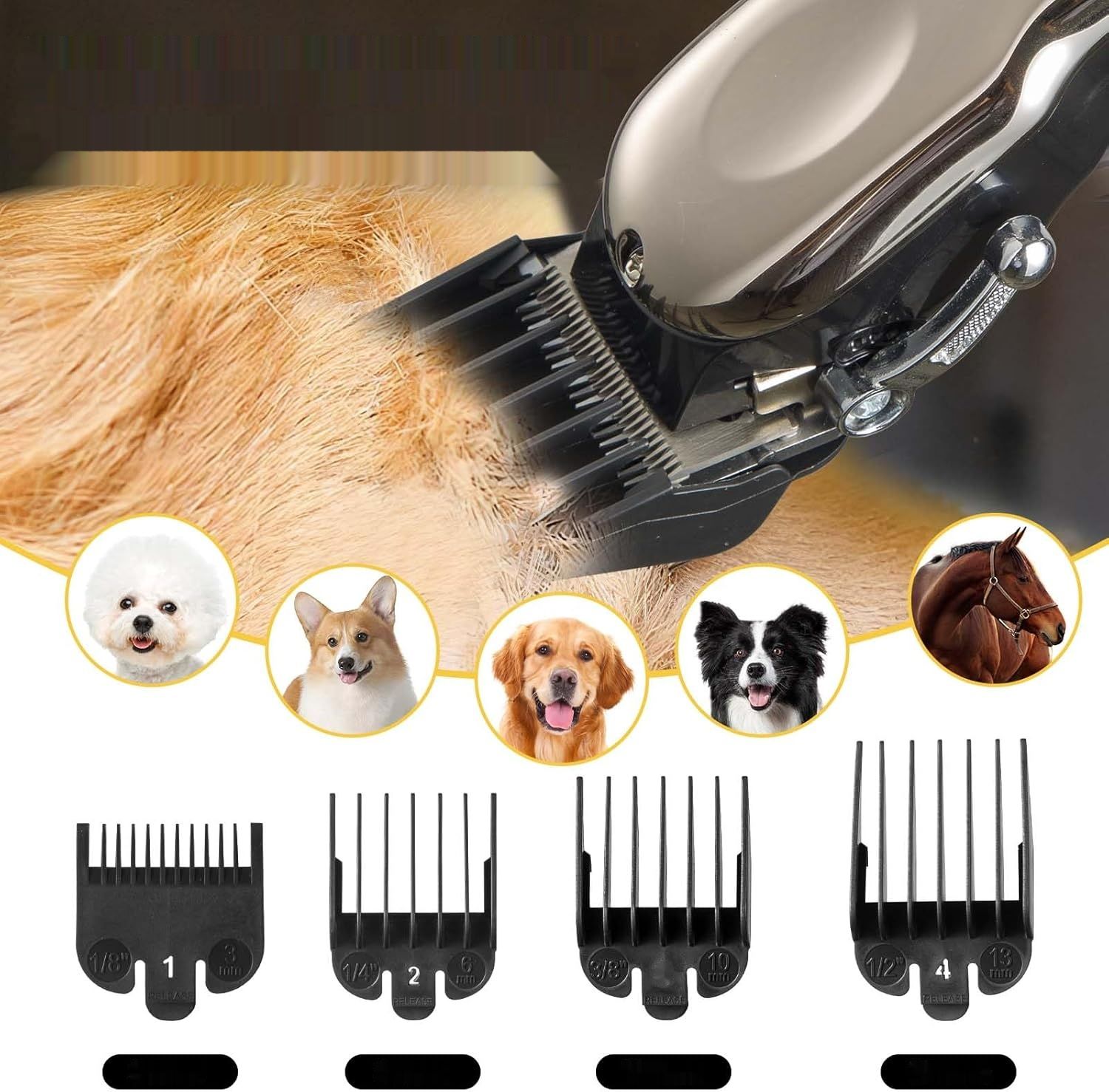 Bezprzewodowa maszynka do strzyżenia koni, cicha i mocna maszynka do ś