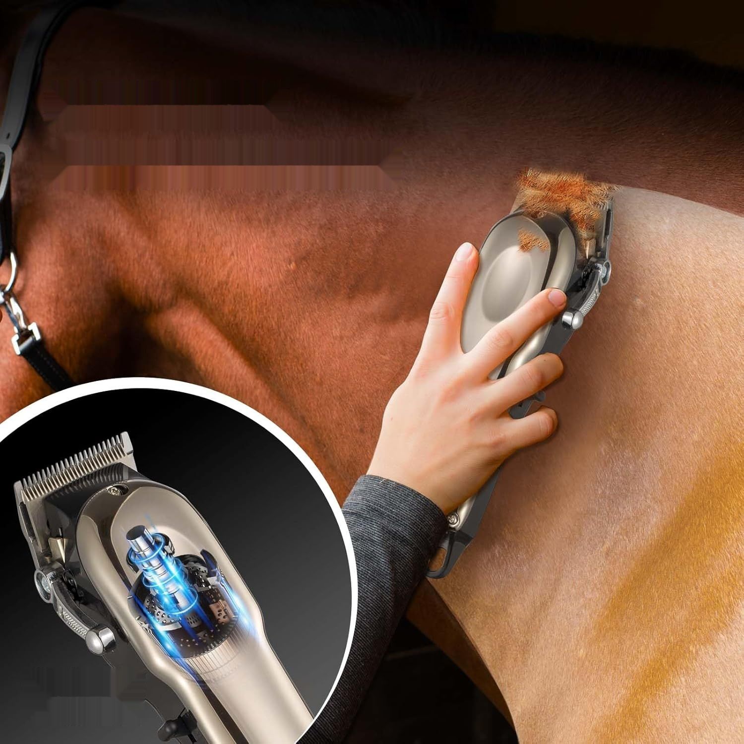 Bezprzewodowa maszynka do strzyżenia koni, cicha i mocna maszynka do ś