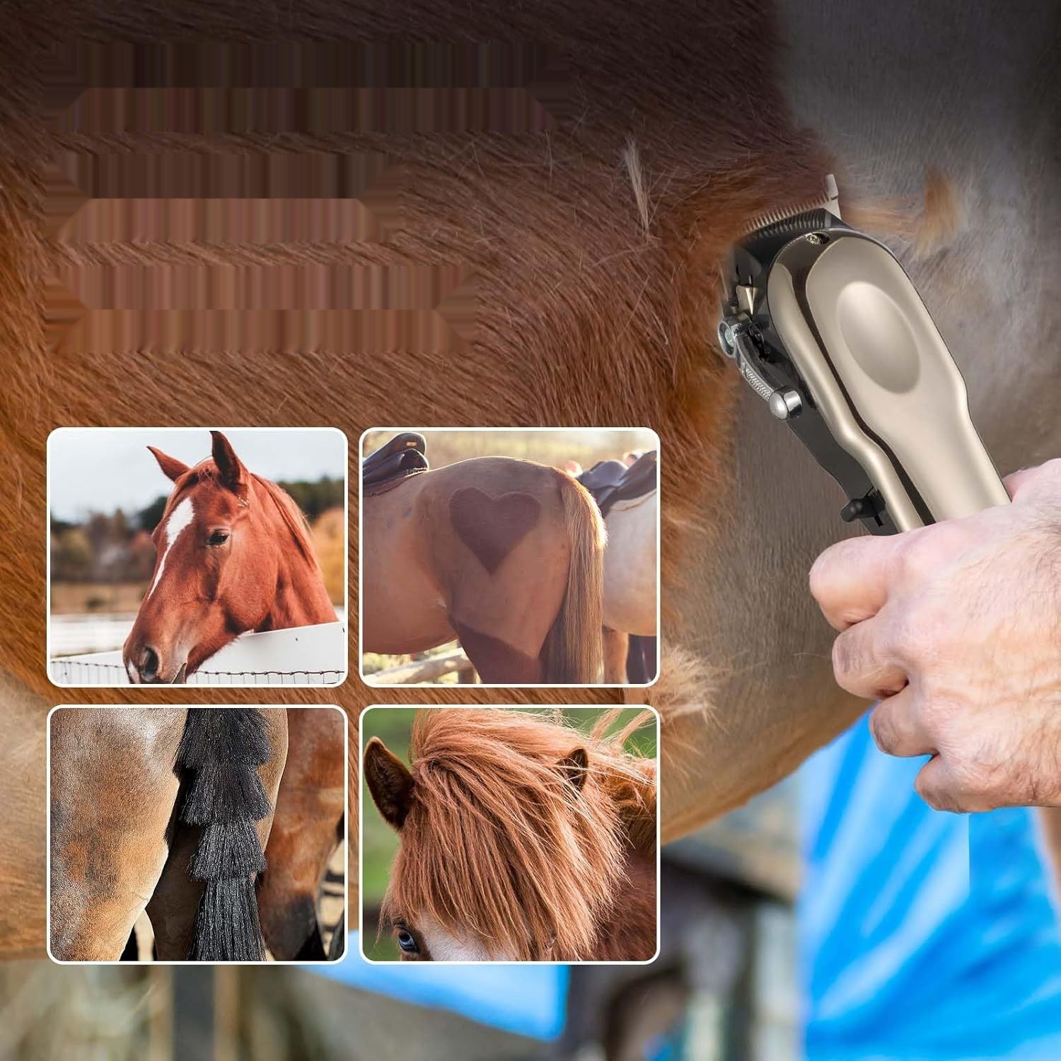 Bezprzewodowa maszynka do strzyżenia koni, cicha i mocna maszynka do ś