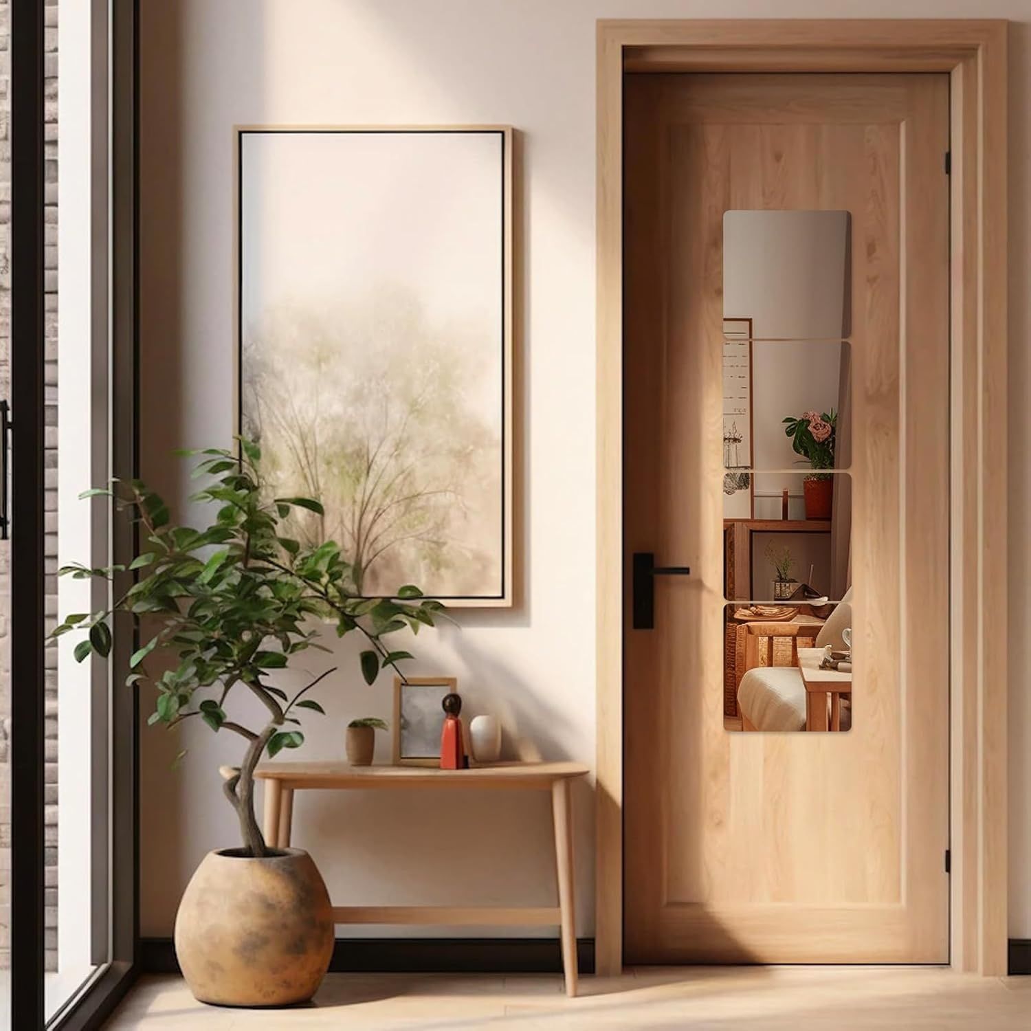 Hode 8 sztuk samoprzylepnych luster ściennych, elastyczne lustra samop