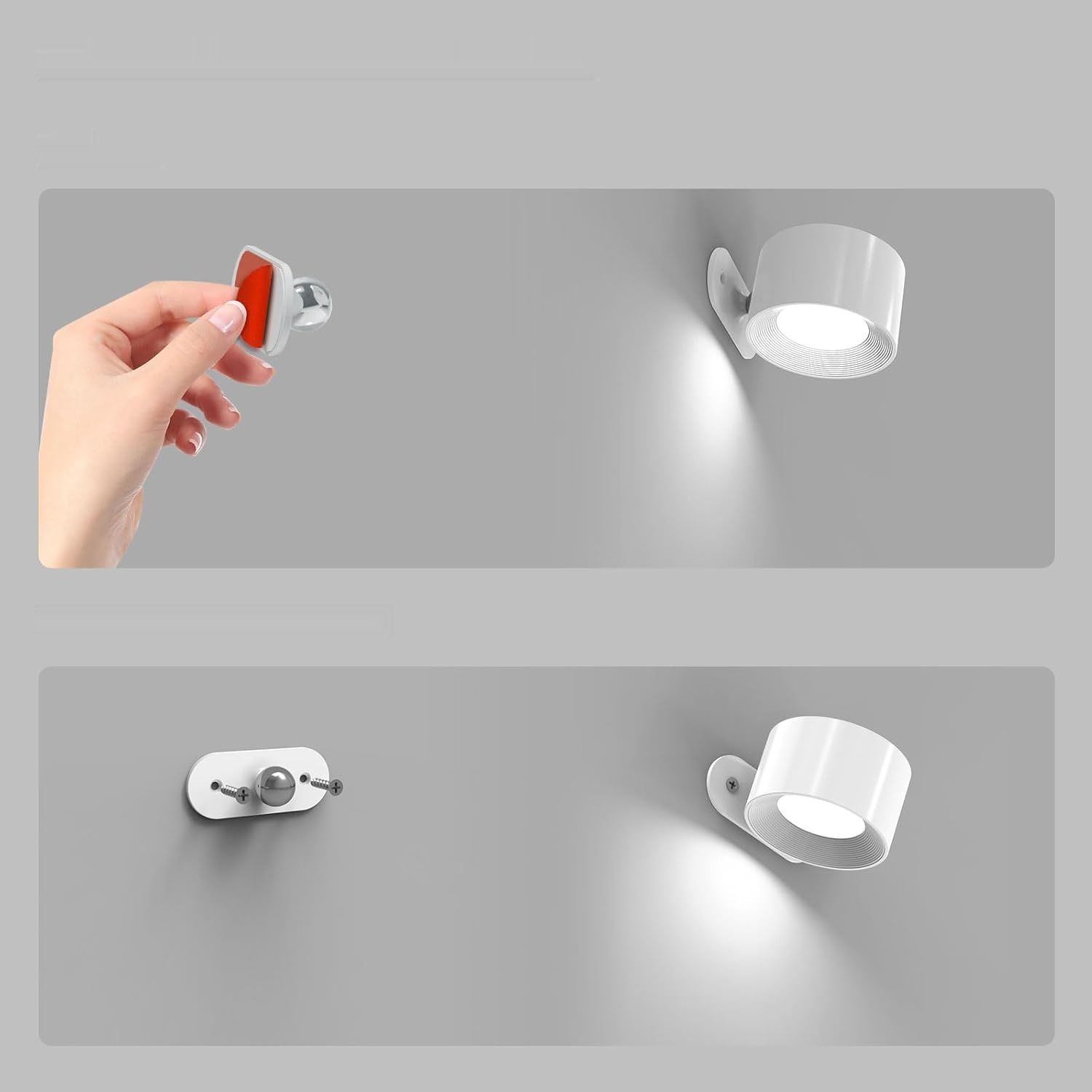 Feallive LED kinkiet wewnętrzny, lampka ścienna z akumulatorem 1 szt.,