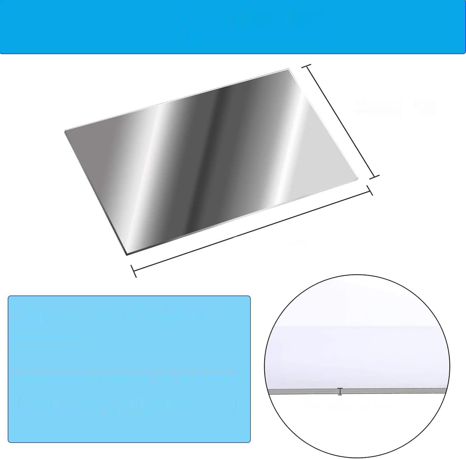 4 samoprzylepne lustrzane panele ścienne do salonu, dekoracyjne lustro