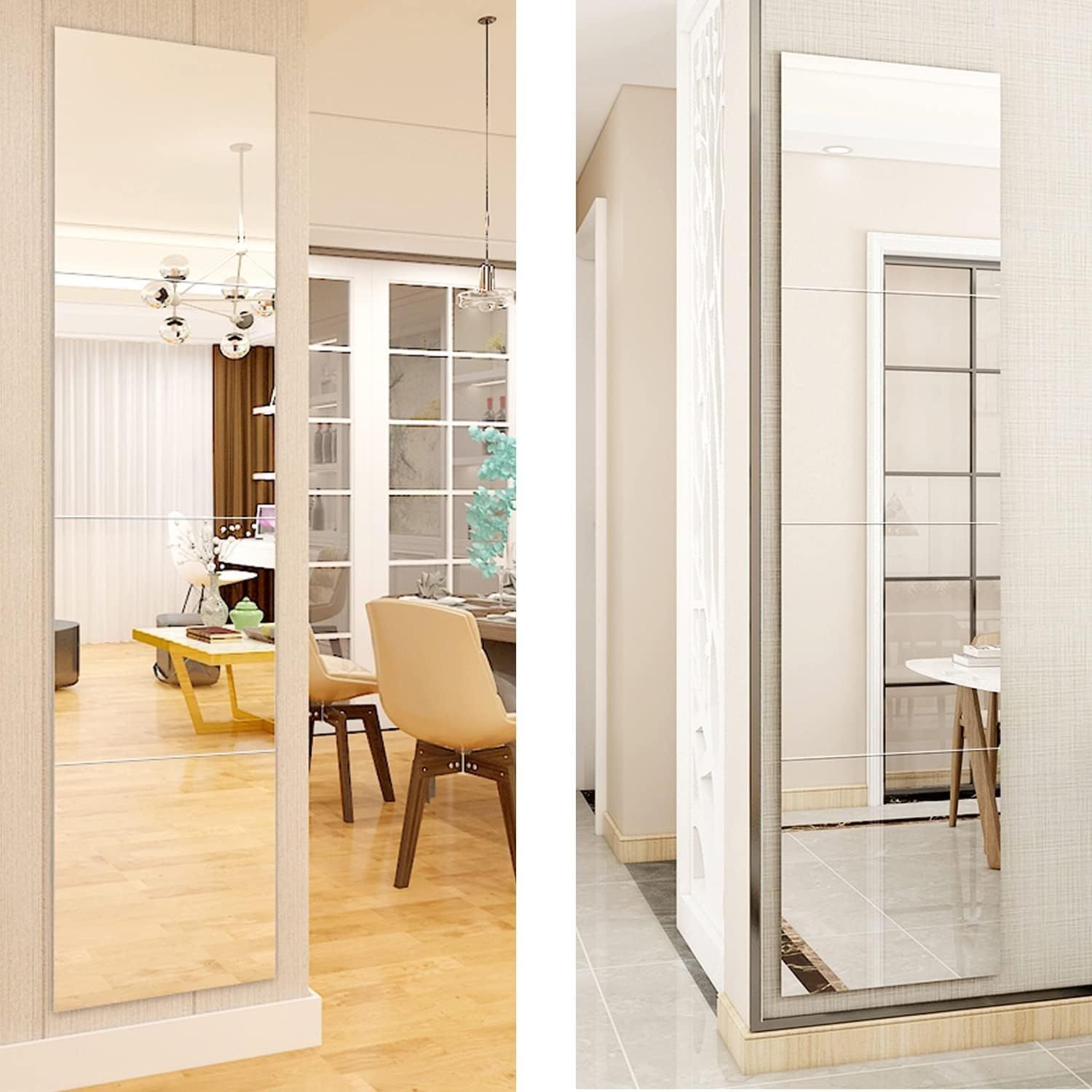 Lustro samoprzylepne HD, nie szklane, płytki lustrzane 40 x 30 cm, du