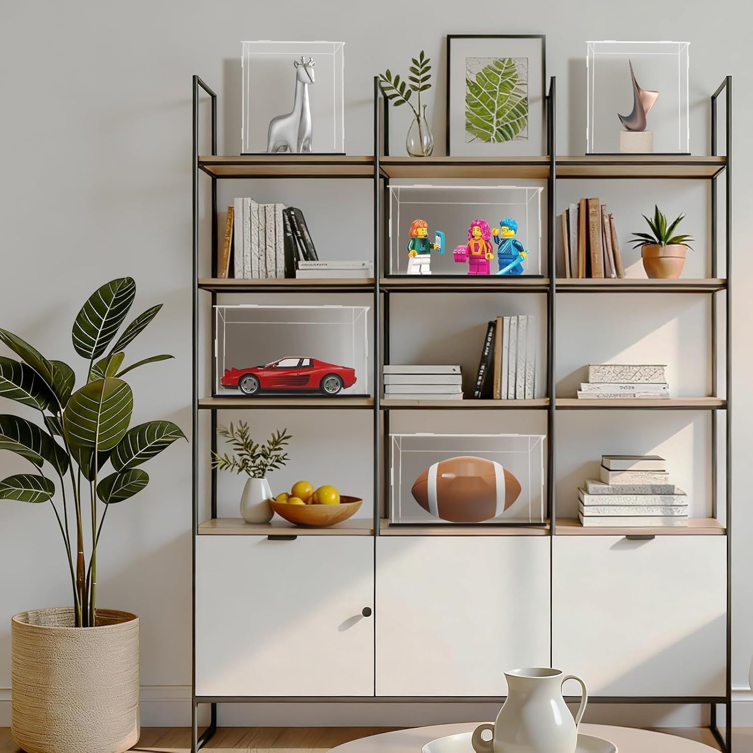 Witryna akrylowa, pudełko ekspozycyjne do kolekcji z czarną podstawą,