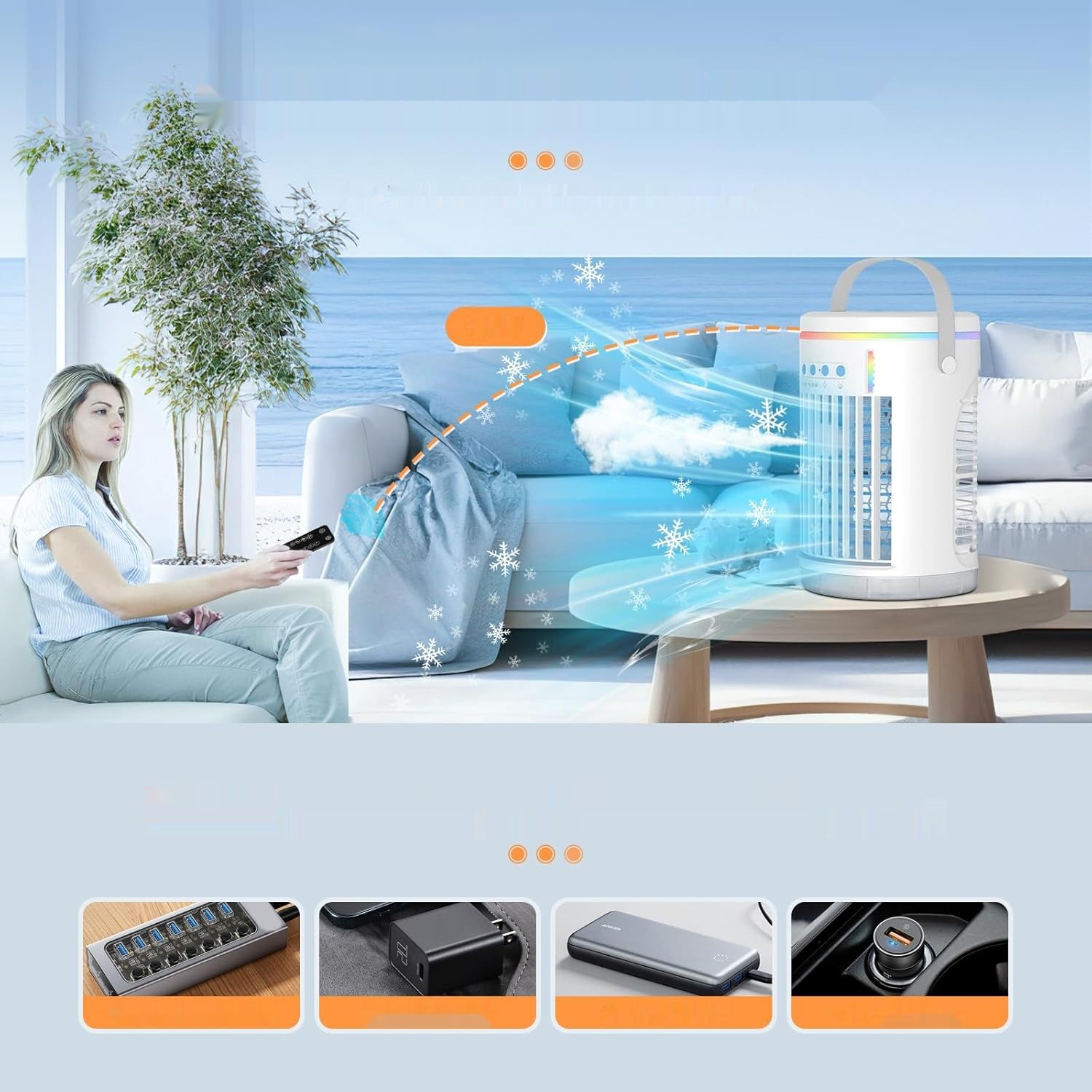 Przenośne klimatyzatory mobilne mini, 1400 ml przenośny mini klimatyz