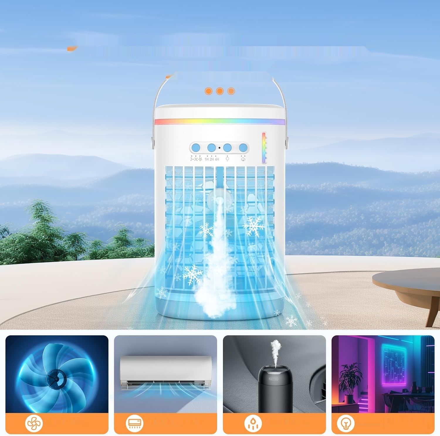 Przenośne klimatyzatory mobilne mini, 1400 ml przenośny mini klimatyz