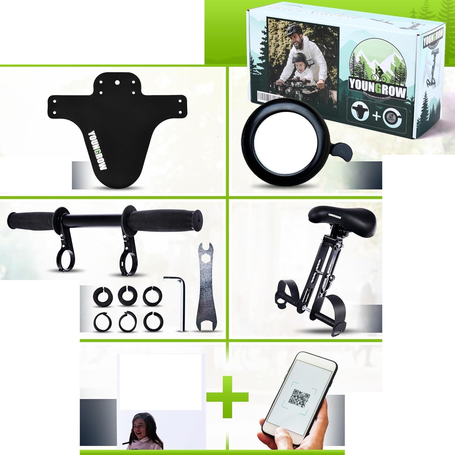 YOUNGROW  Przednie siodełko rowerowe dla dzieci