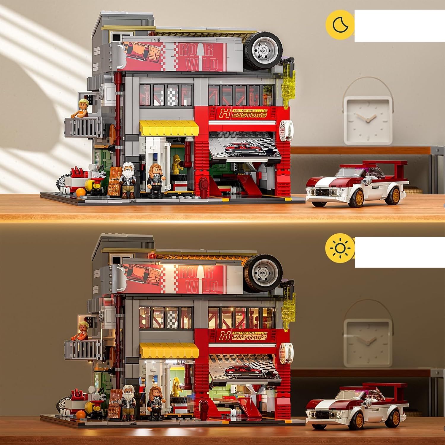 Street Garage MOD z oświetleniem – zestaw konstrukcyjny 1:24, 1935 elementów