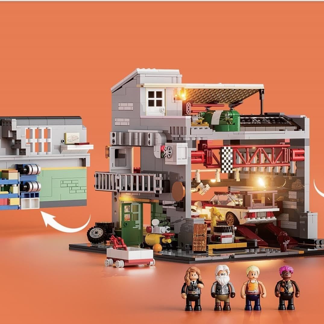 Street Garage MOD z oświetleniem – zestaw konstrukcyjny 1:24, 1935 elementów