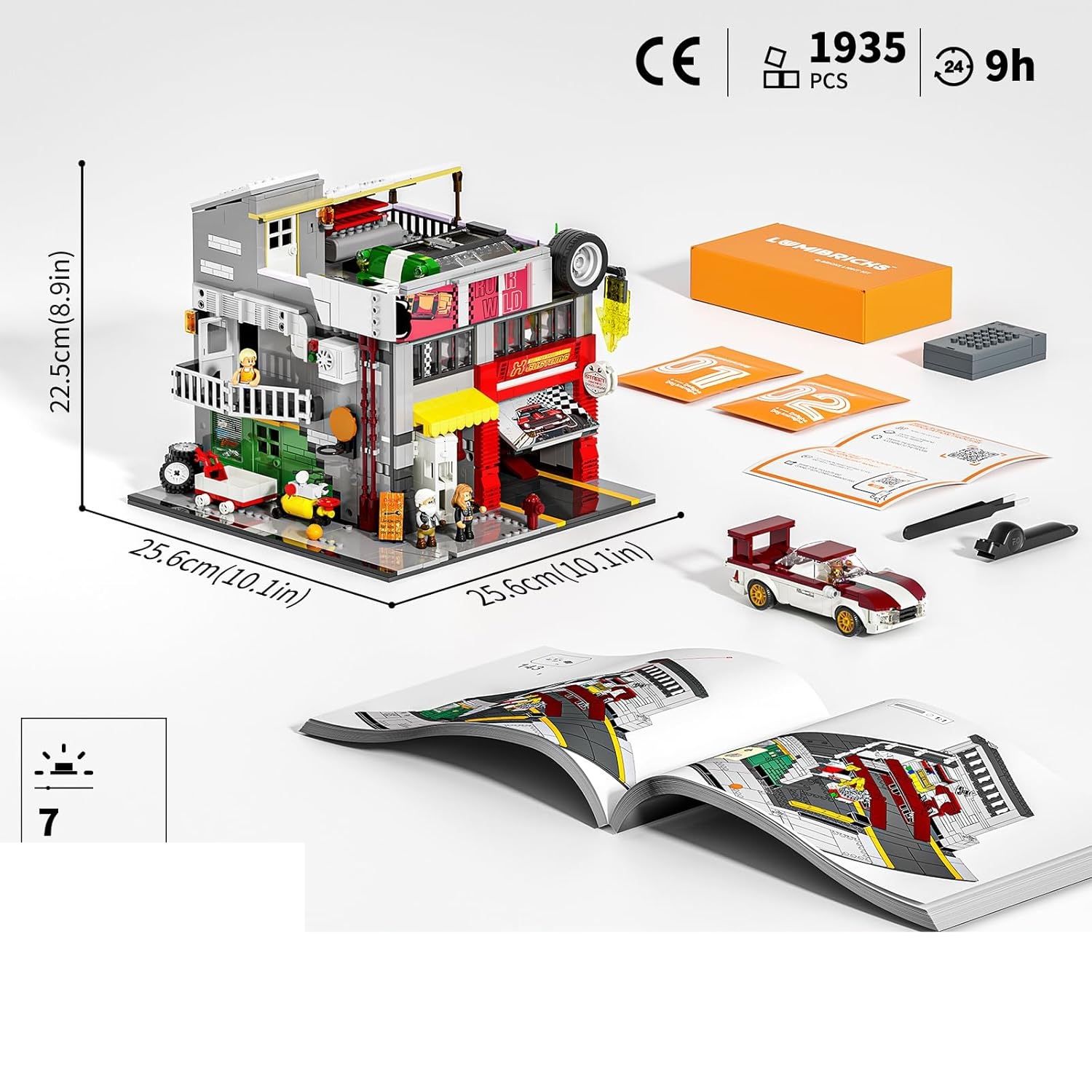 Street Garage MOD z oświetleniem – zestaw konstrukcyjny 1:24, 1935 elementów