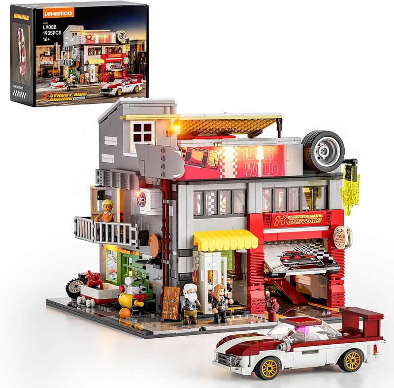 Street Garage MOD z oświetleniem – zestaw konstrukcyjny 1:24, 1935 elementów
