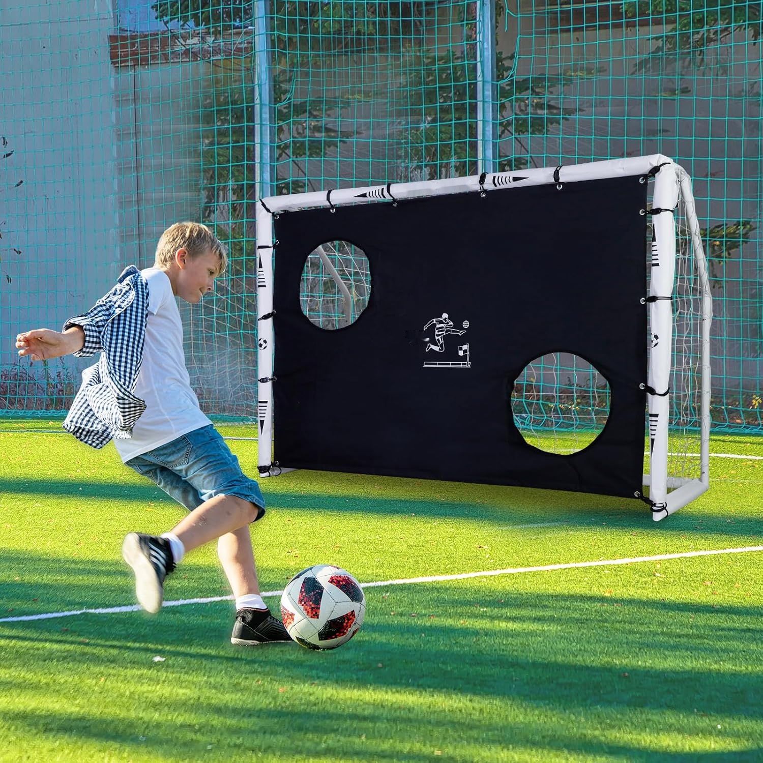 ZERRO Bramka piłkarska ogrodowa 180 cm – do gry i treningu dla dorosłych i dzieci