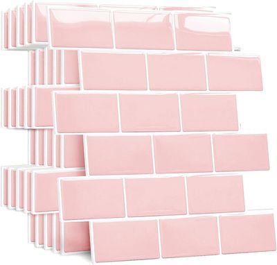 Yoillione Piastrelle Adesive 3D 30x30 cm, Rosa – Zestaw 10 sztuk