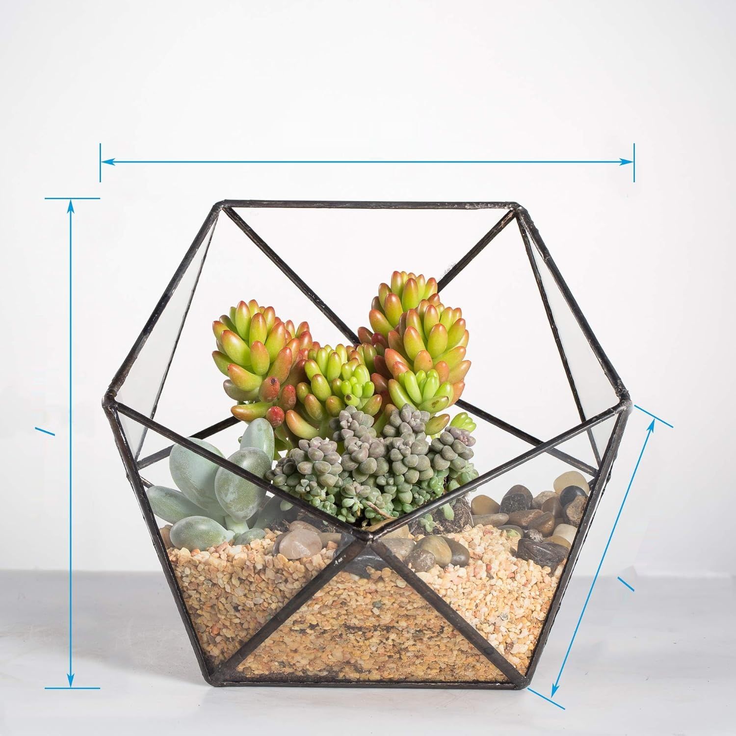 NCYP Ręcznie wykonana szklana doniczka geometryczna