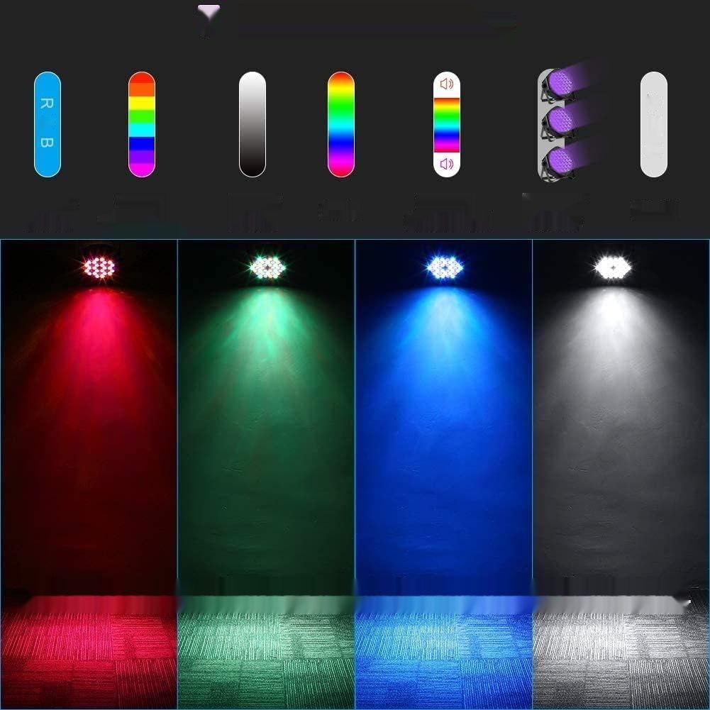 DELIBANG Zestaw 4 reflektorów LED Par 36 z torbą – RGB DMX Disco Light z pilotem