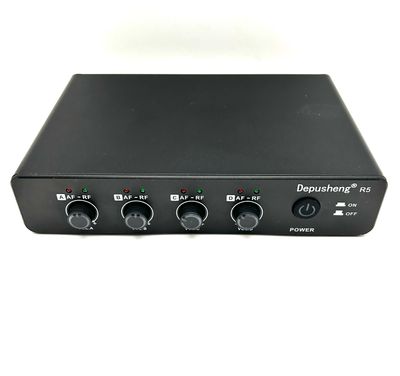 Depusheng R5 – Bezprzewodowy system mikrofonowy UHF z 4 mikrofonami ręcznymi