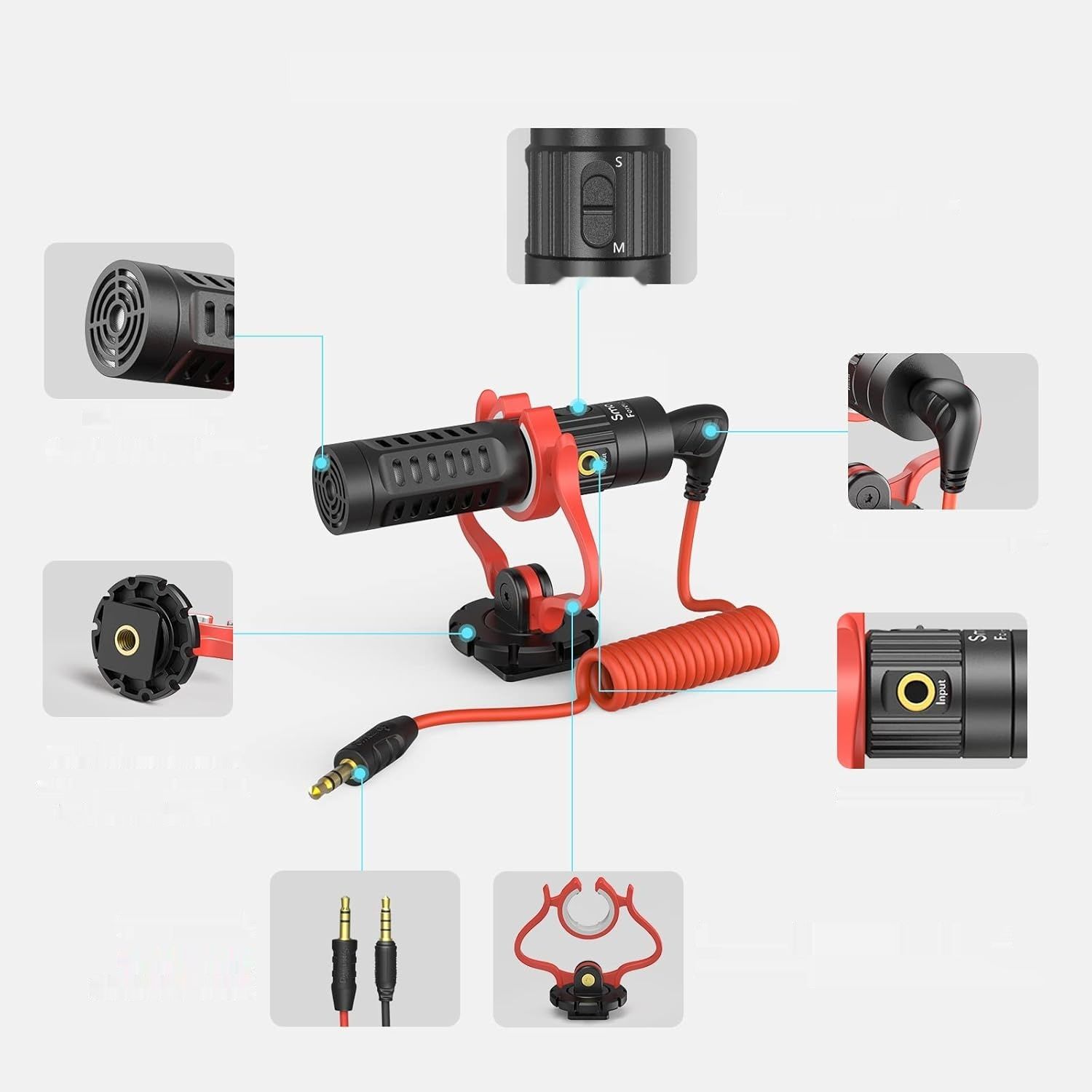 SMALLRIG 3468-CF – uniwersalny mikrofon wideo stereo z mocowaniem przeciwwstrząsowym