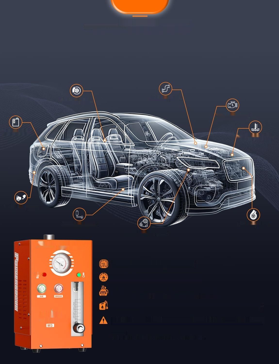 PowerScale M3 – Profesjonalny tester dymowy do wykrywania nieszczelności (z wbudowaną pompą powietrza)