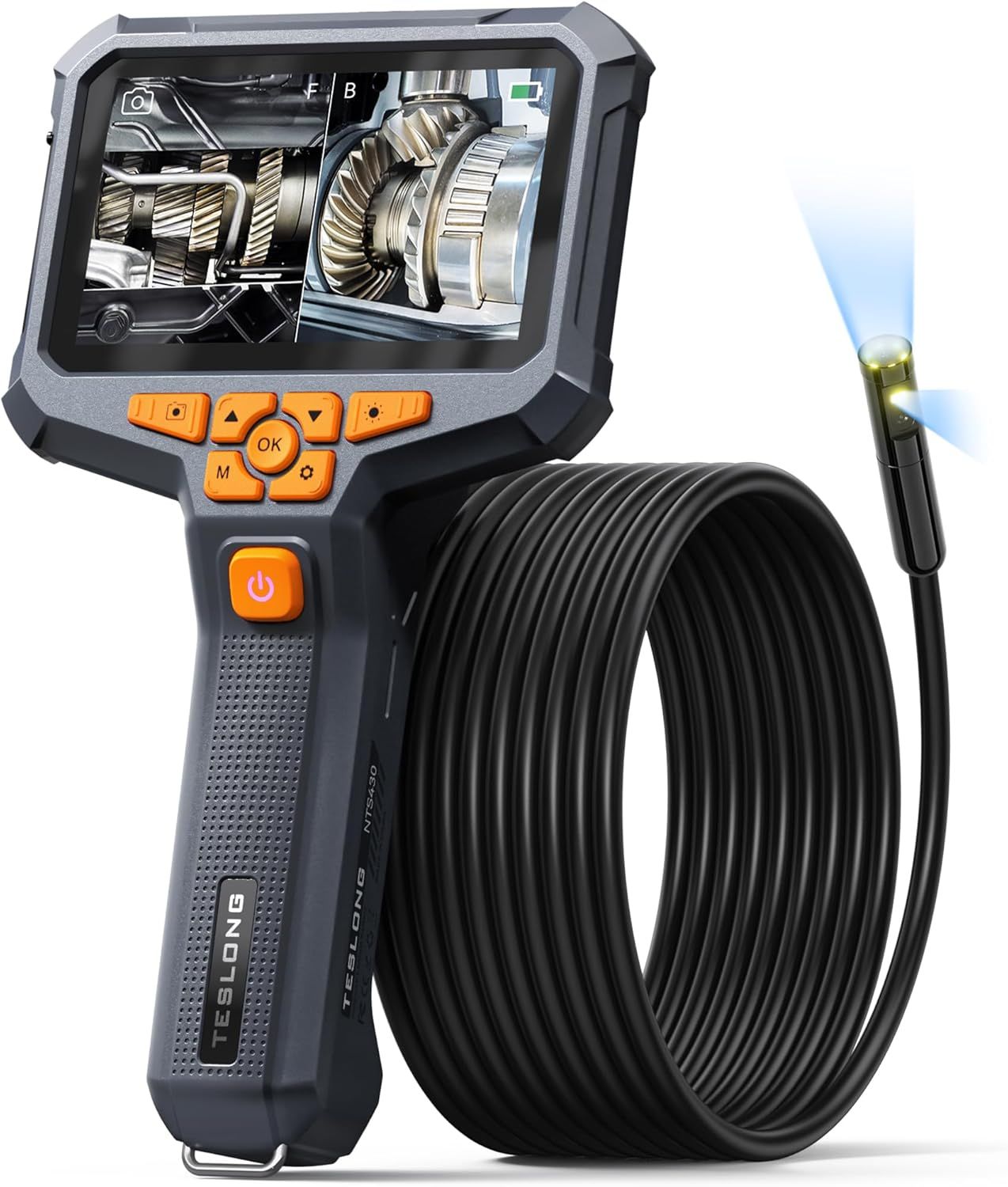 Teslong Endoskop kamera z podwójnym obiektywem, 2 MP, 5 m, wodoodporna, z ekranem IPS