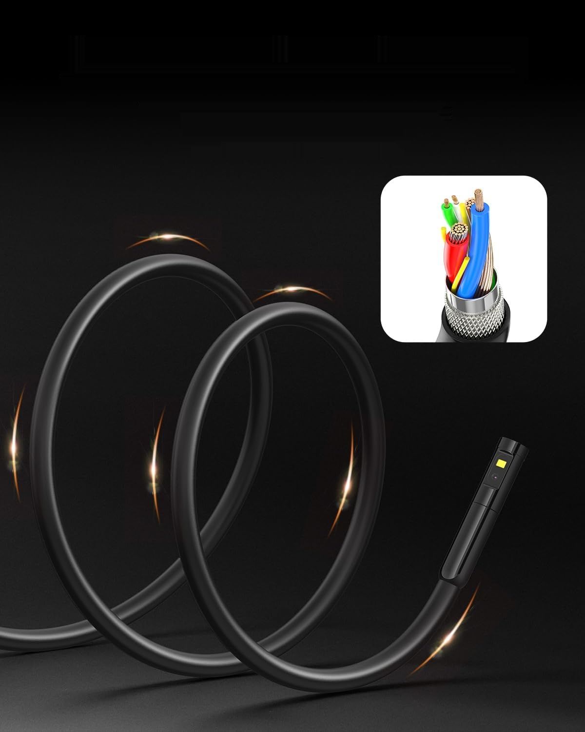 Teslong Endoskop kamera z podwójnym obiektywem, 2 MP, 5 m, wodoodporna, z ekranem IPS