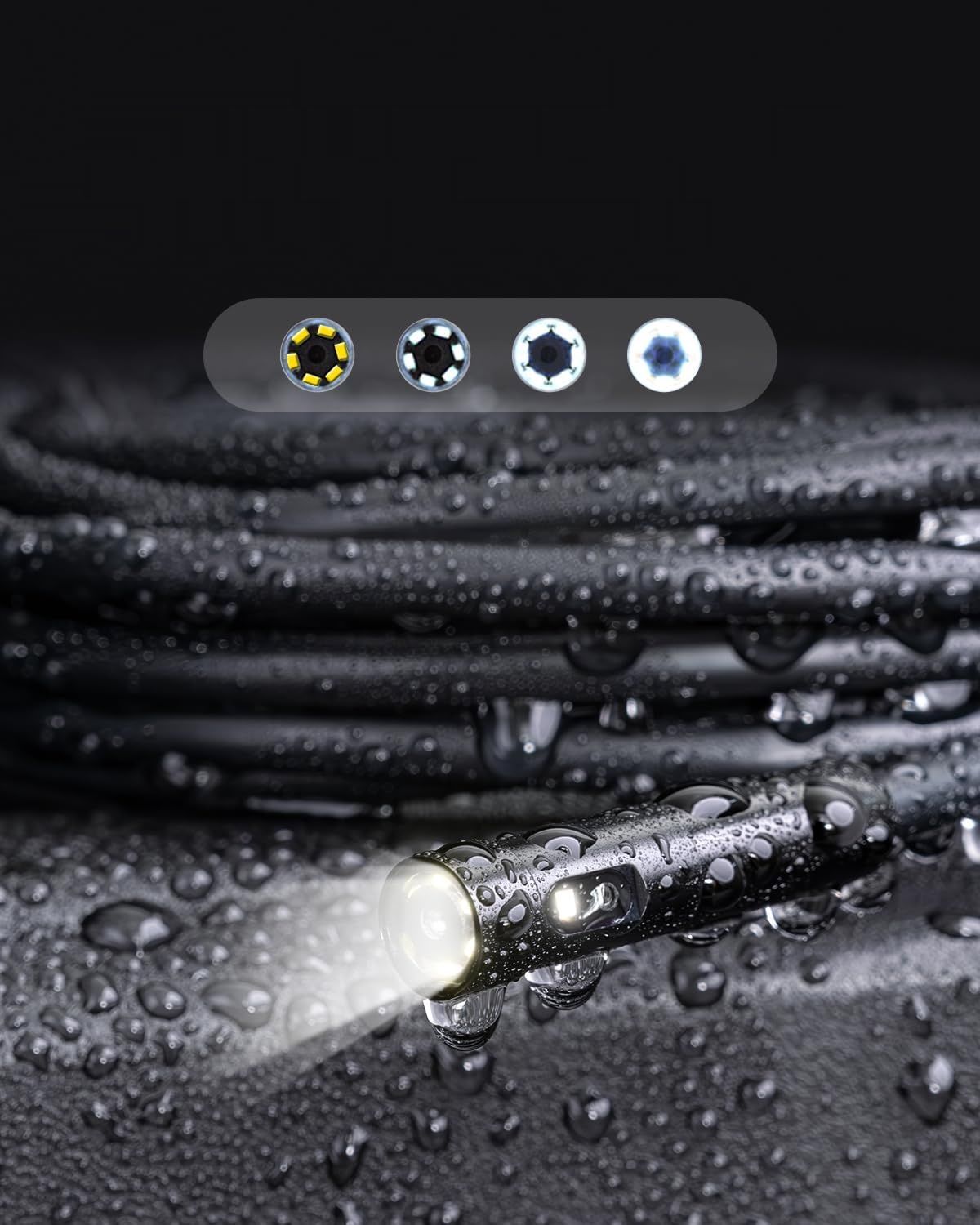 Teslong Endoskop kamera z podwójnym obiektywem, 2 MP, 5 m, wodoodporna, z ekranem IPS