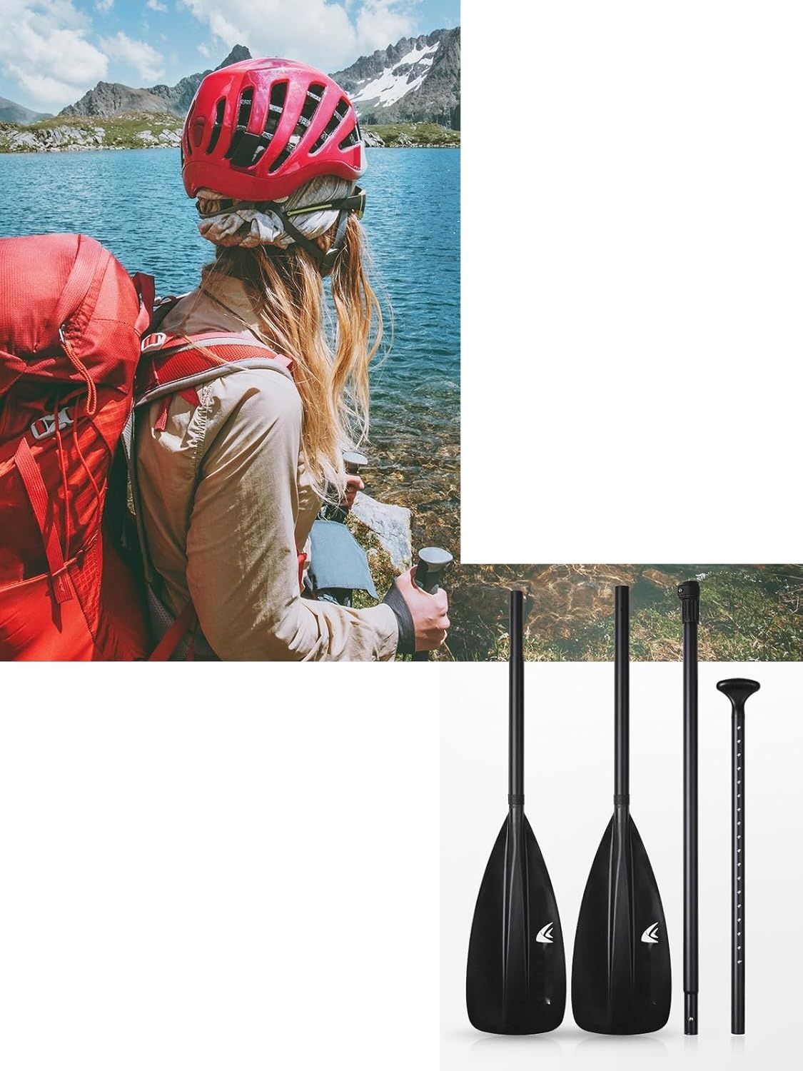 Abahub 2w1 Pagaia SUP/Kajak z aluminium, regulowana 173–213 cm