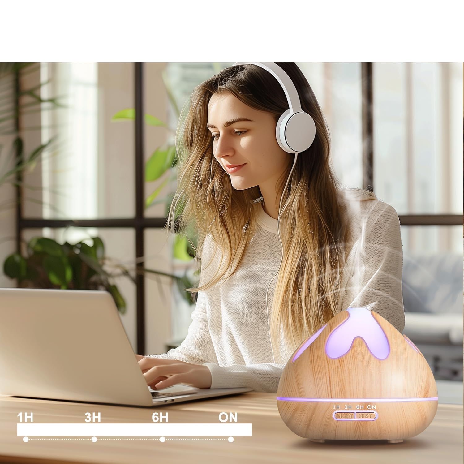 Aroma dyfuzor do olejków eterycznych 500 ml JRXH z podświetleniem LED