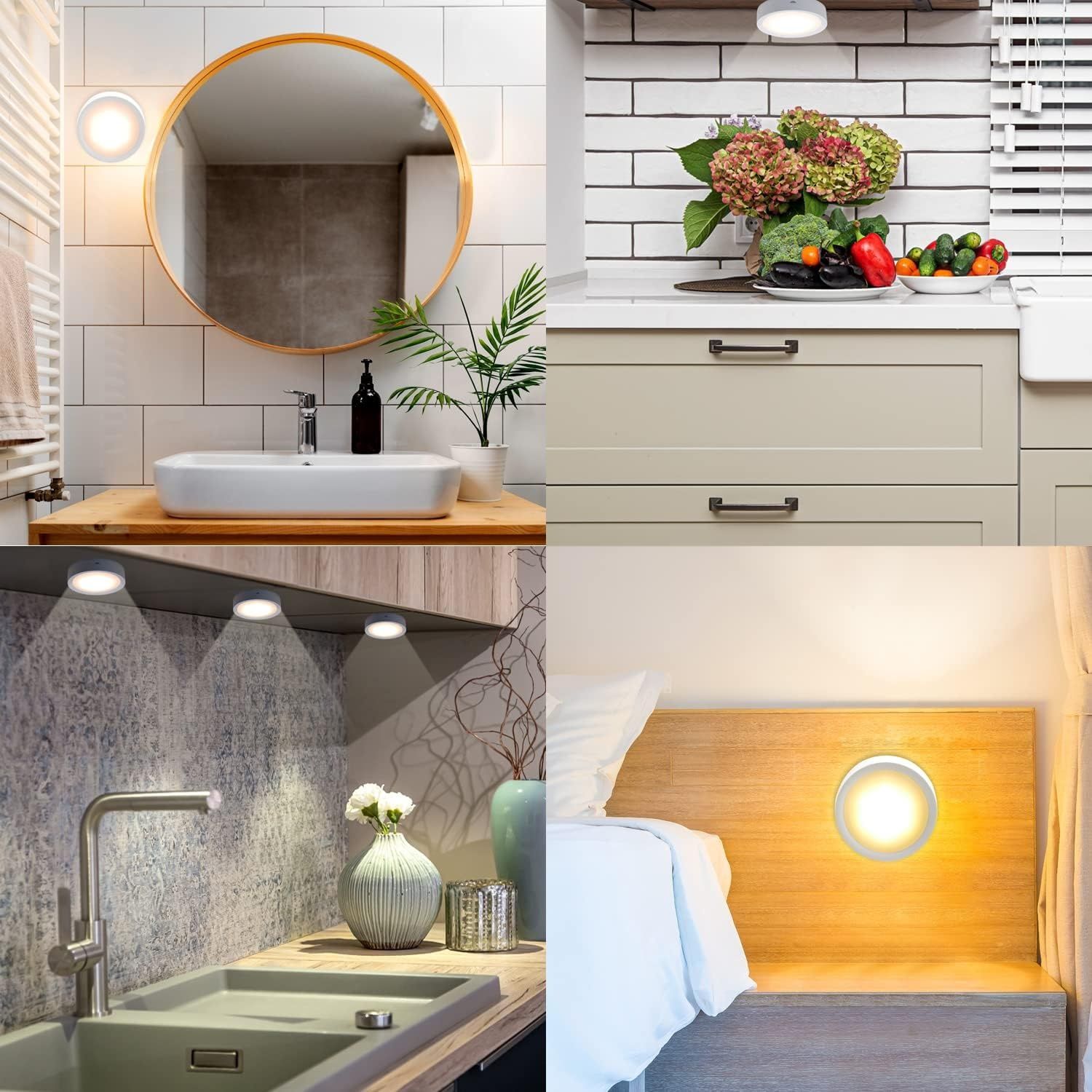 Zestaw 2 wpuszczanych lamp LED RGBW z pilotem, bezprzewodowych, z akumulatorem