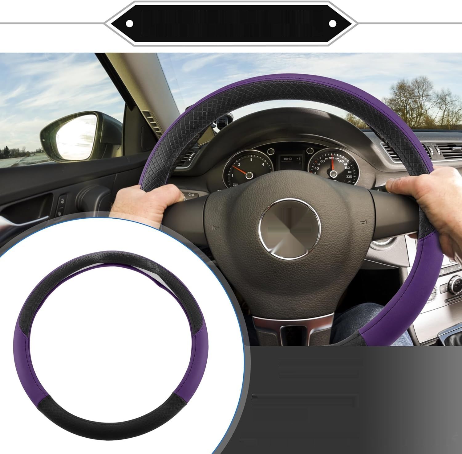 A ABSOPRO uniwersalna osłona kierownicy 15,75" – fioletowa