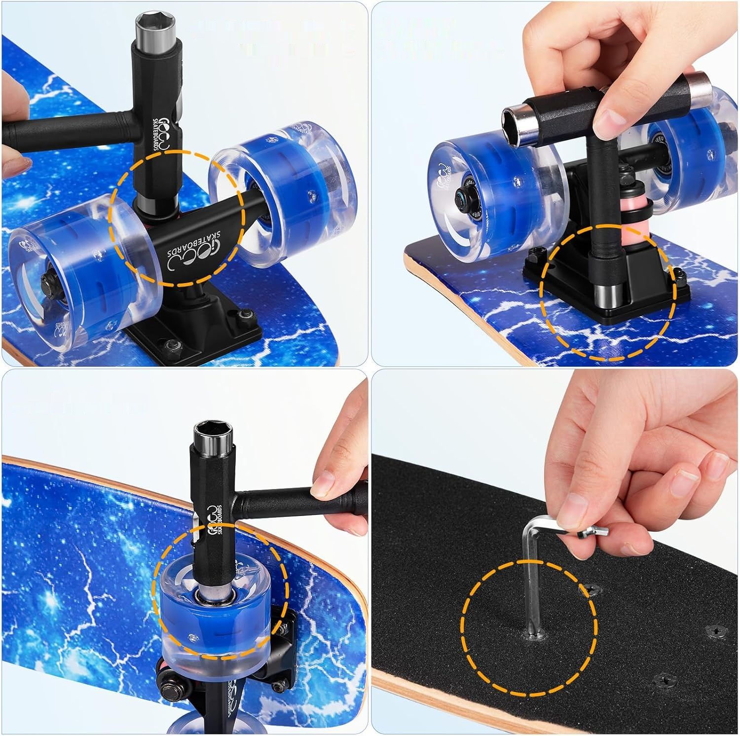 Deskorolka GIEEU z kolorowymi świecącymi kółkami