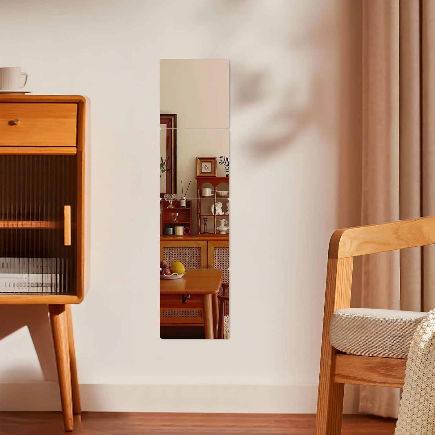 Hode Zestaw 8 Luster Samoprzylepnych z Akrylu 30 x 30 cm – Elastyczne, Bezramkowe